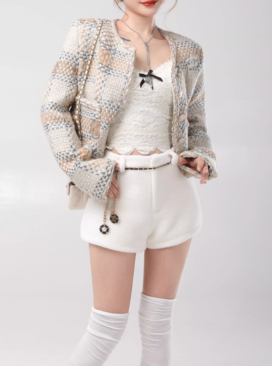 tweed check nuance jacket DL1214