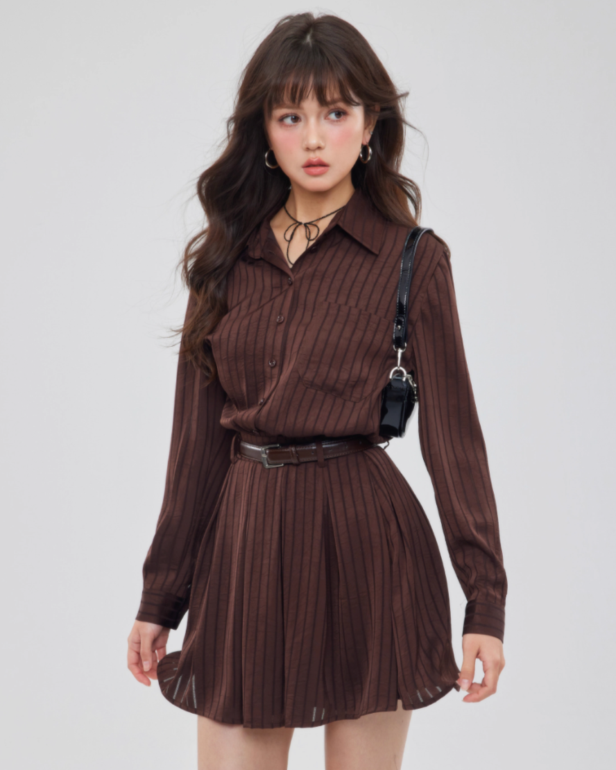 stripe bell one-piece DL1303