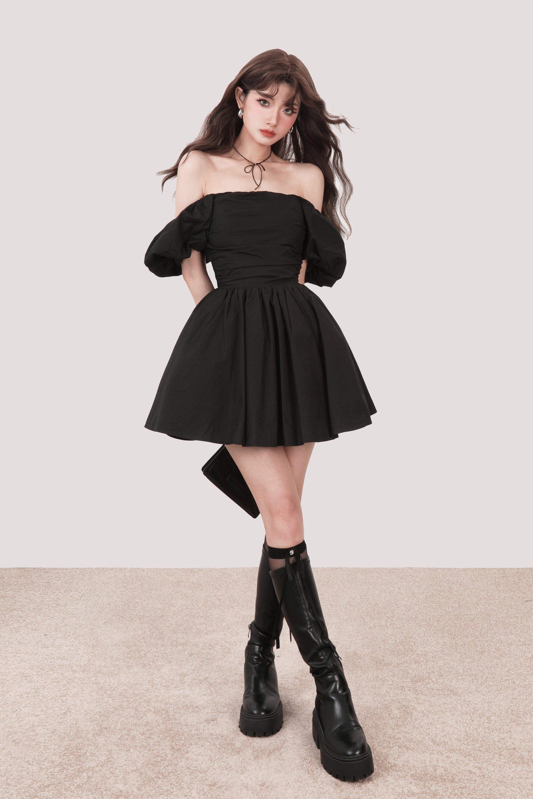 off shoulder elegant one-pice DL1328