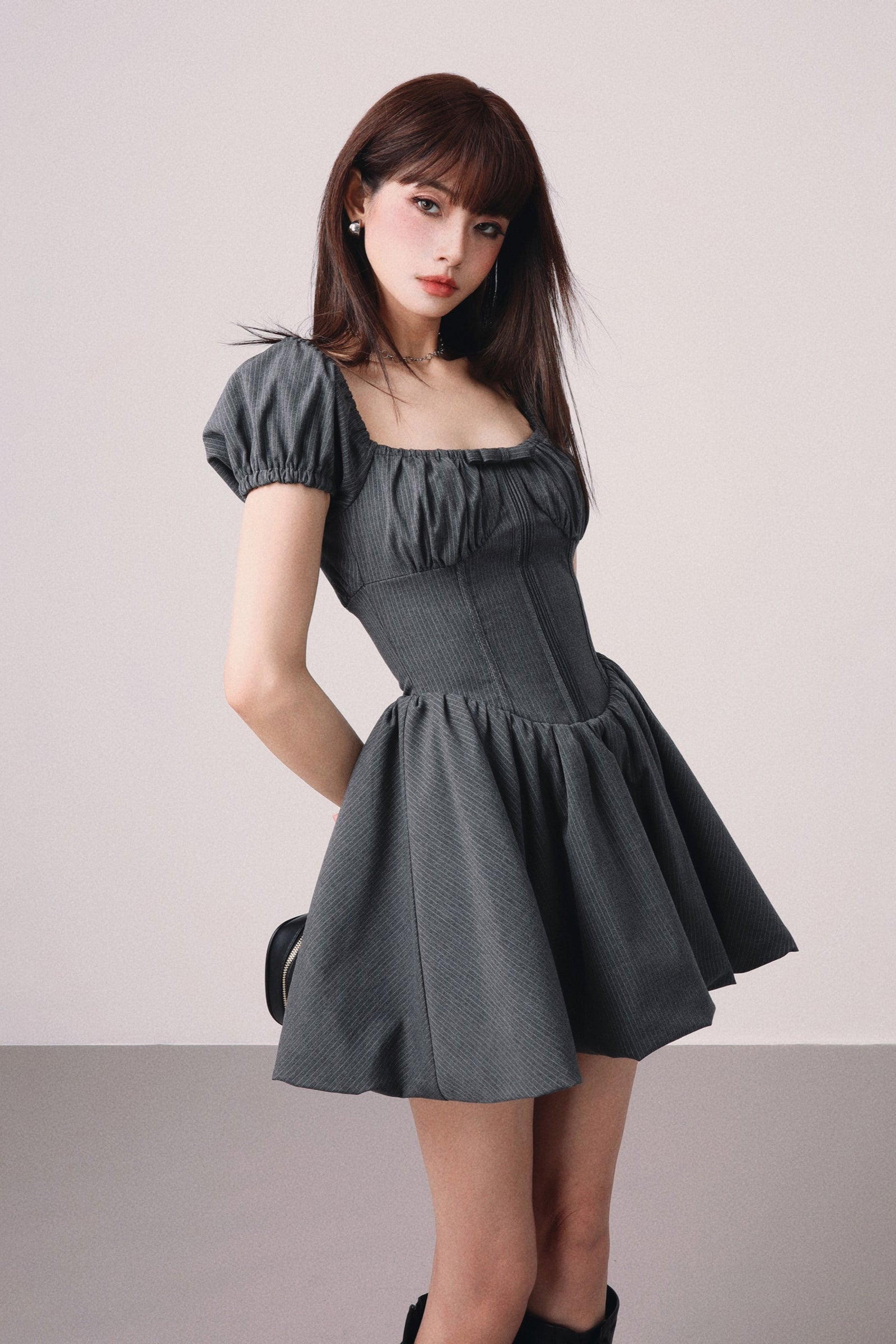 slim stripe ribon one-pice DL1315