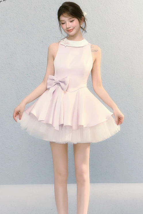 pastel ribbon peplum ballet dress DL1508