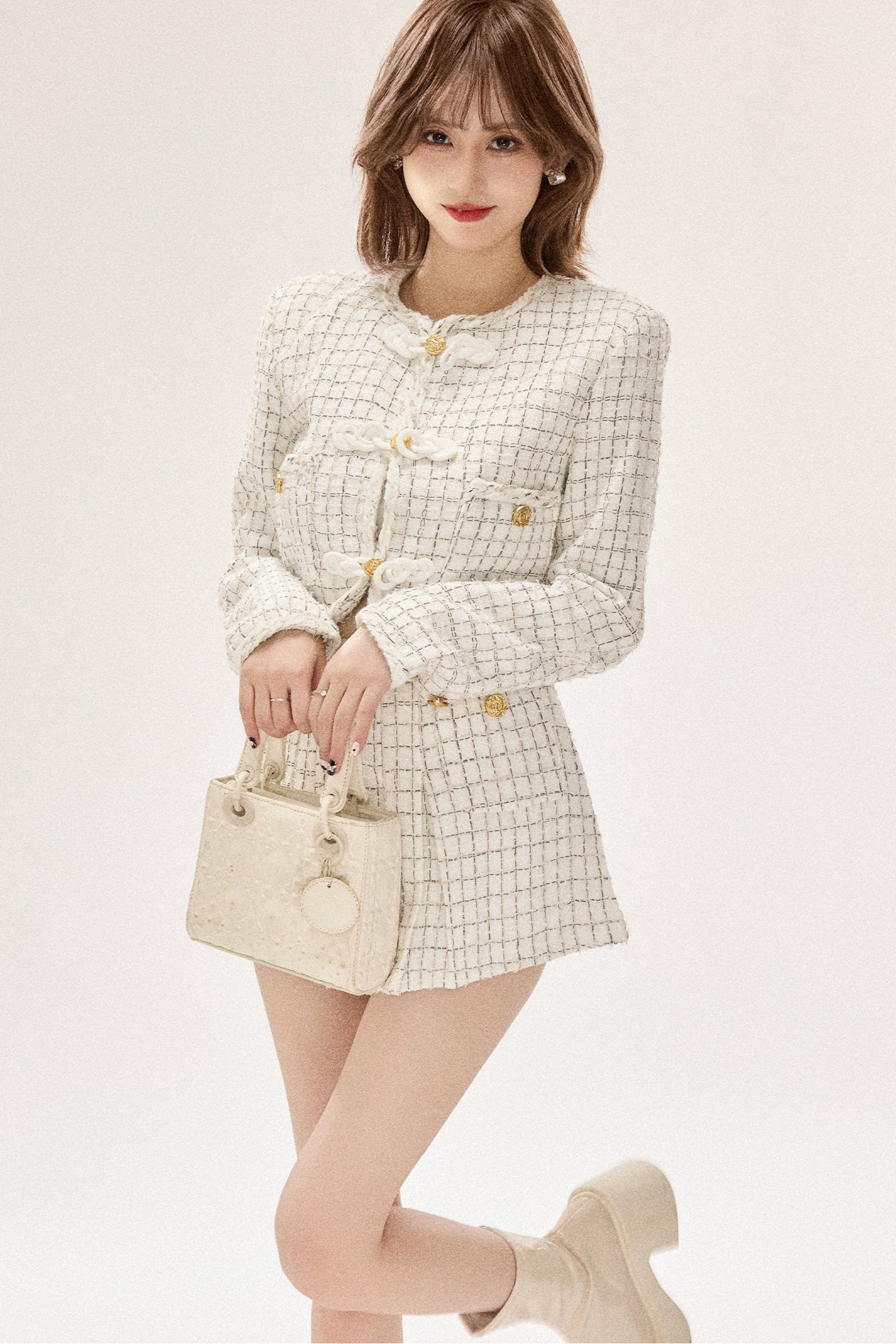 tweed bow button setup DL1458