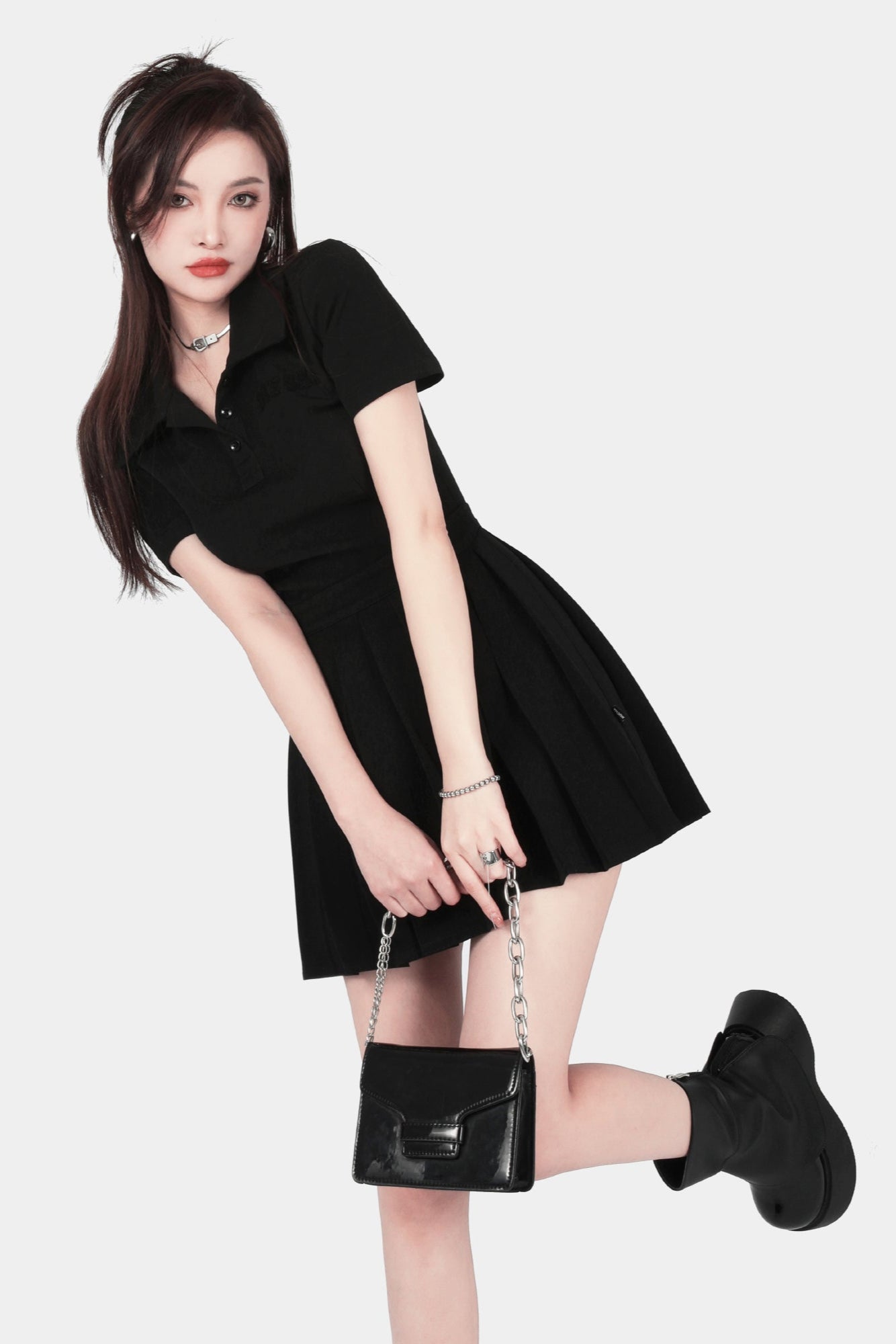 one point box pleat one-pice DL1321