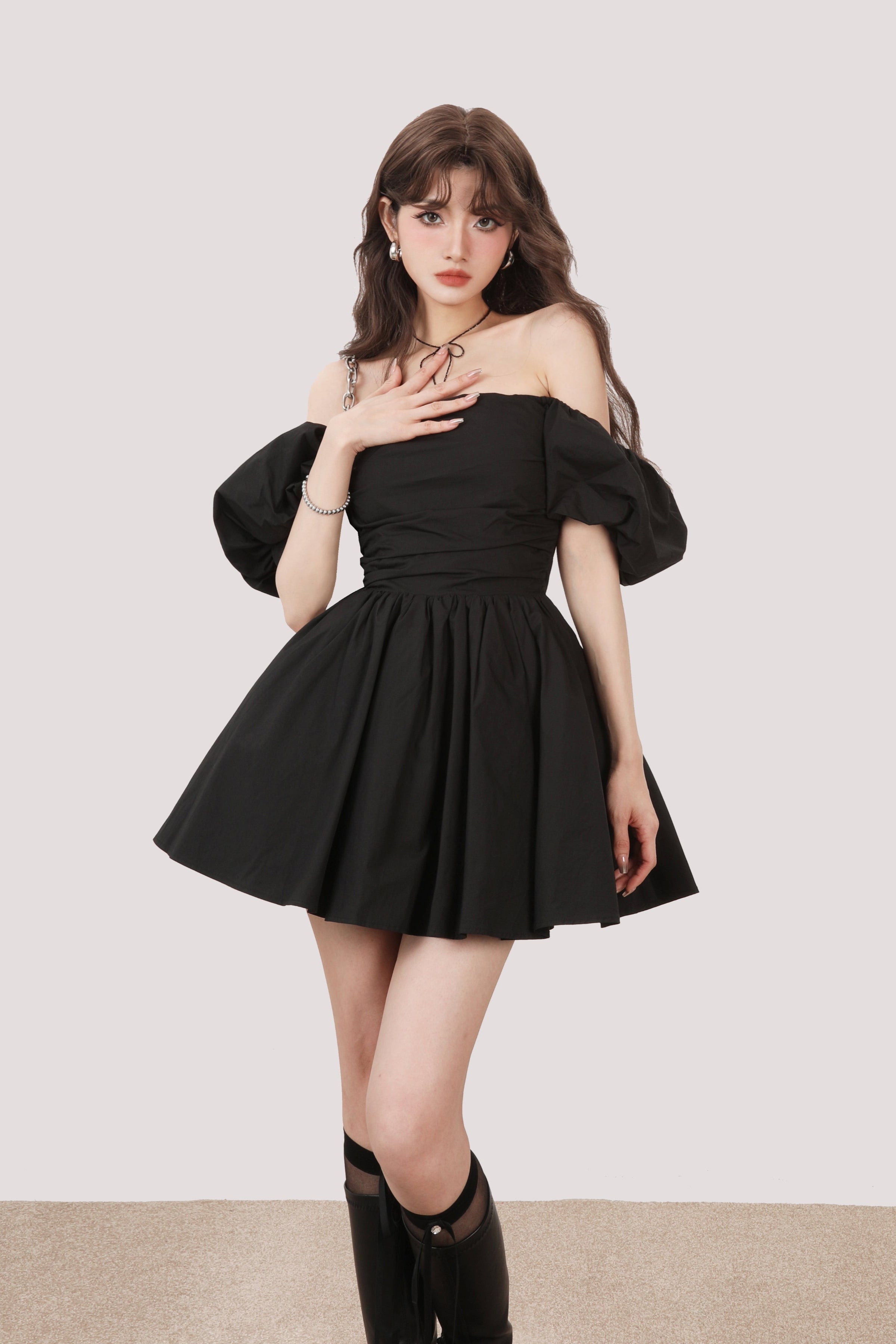 off shoulder elegant one-pice DL1328