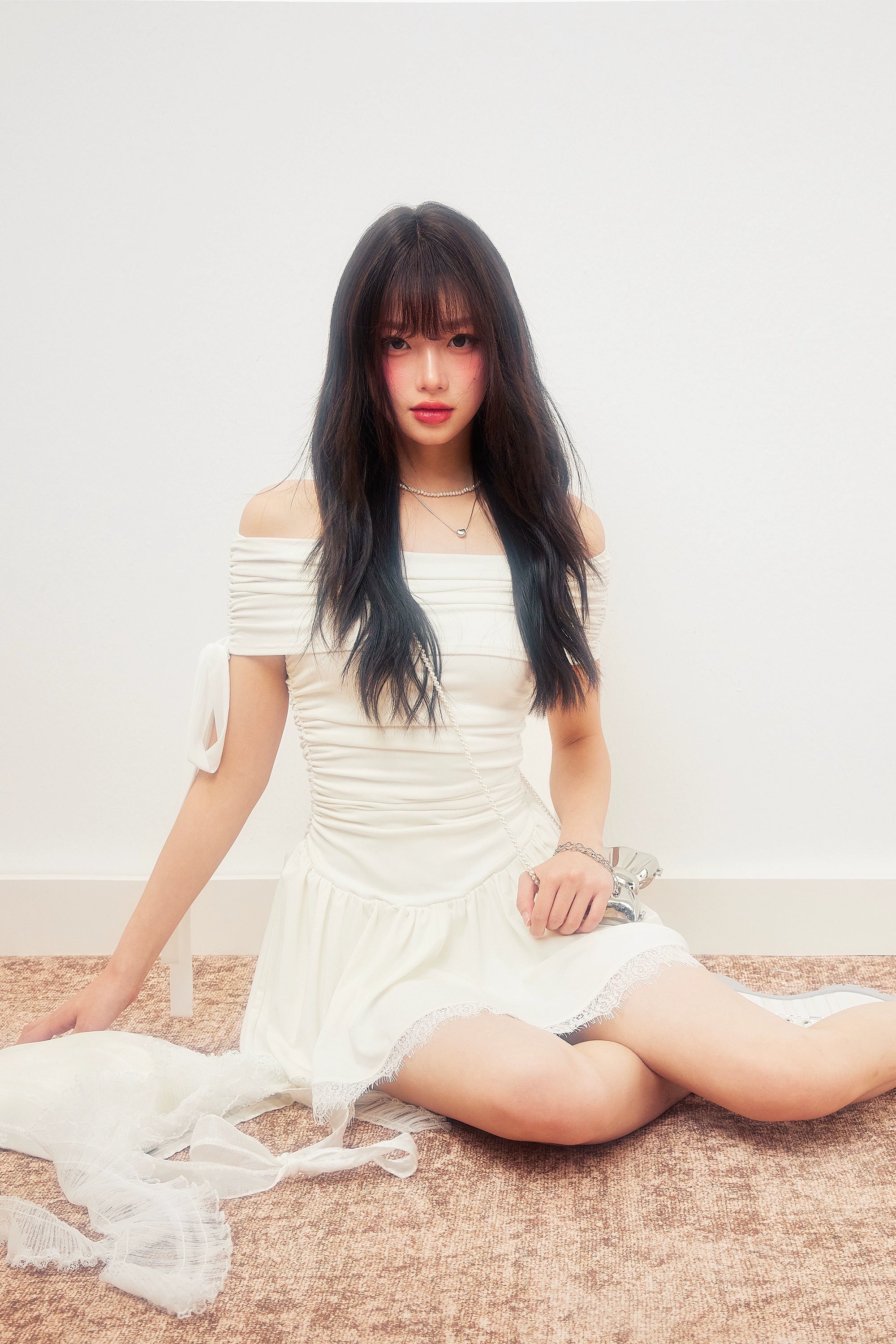 off shoulder ribbon one-piece DL1432
