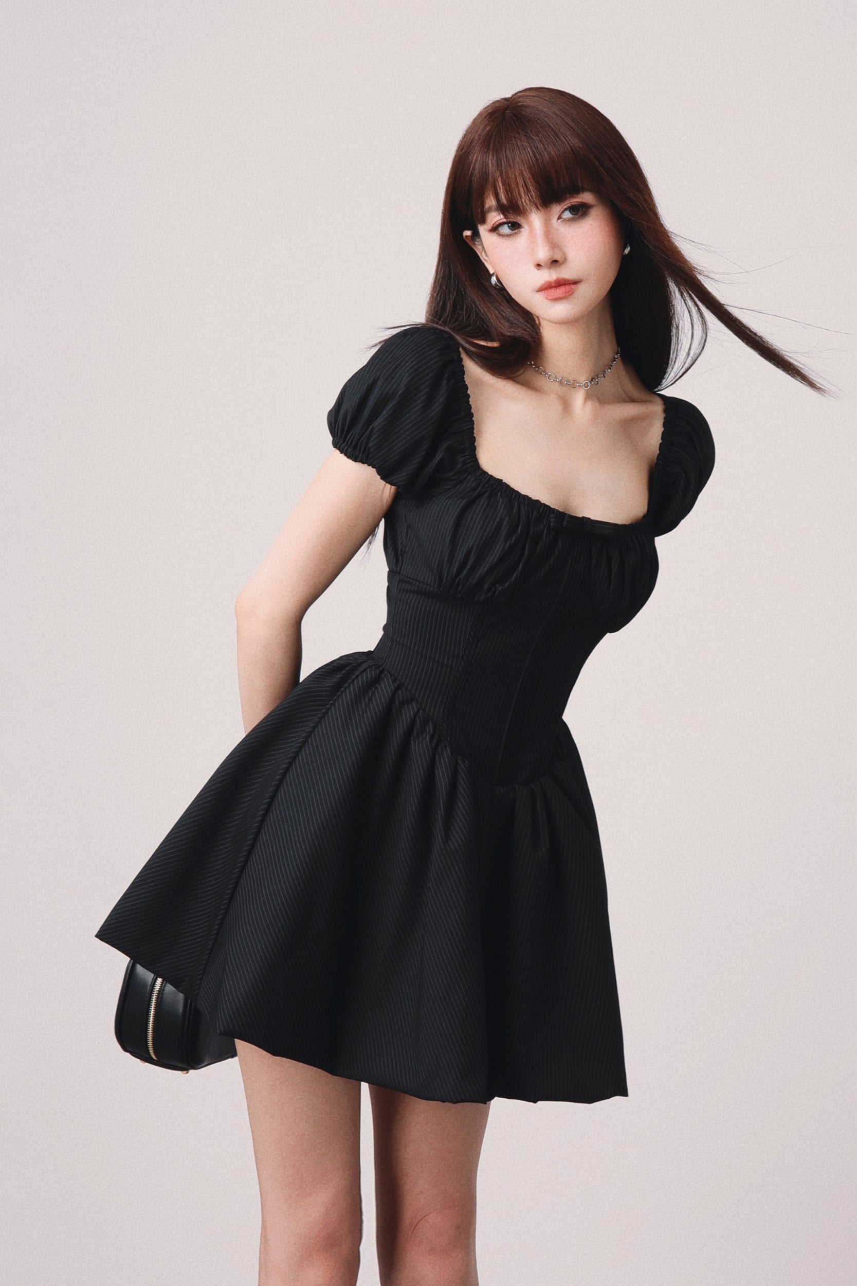 slim stripe ribon one-pice DL1315