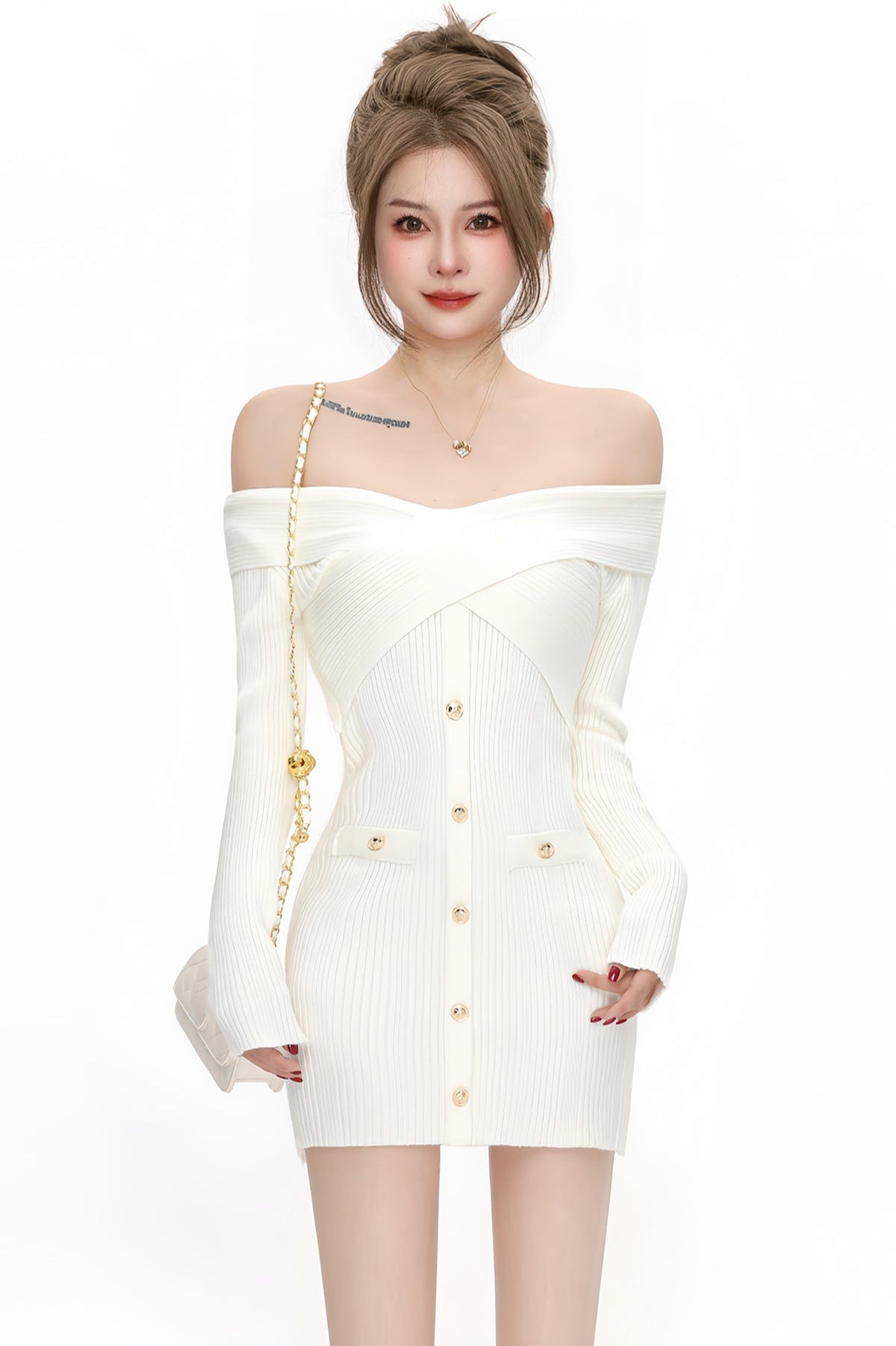 cross off shoulder one-pice DL1365