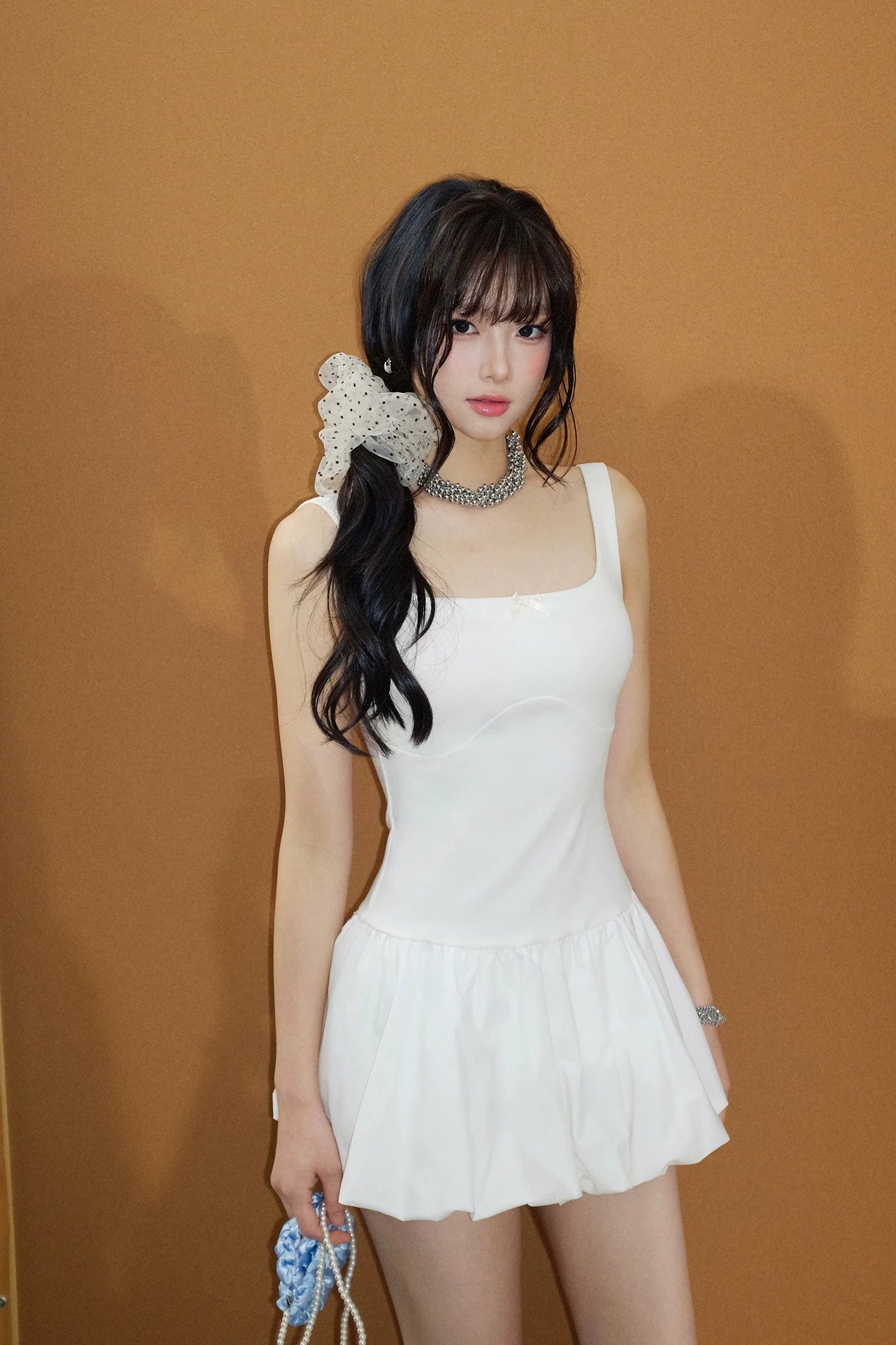 ribbon detail balloon one-piece DL1527