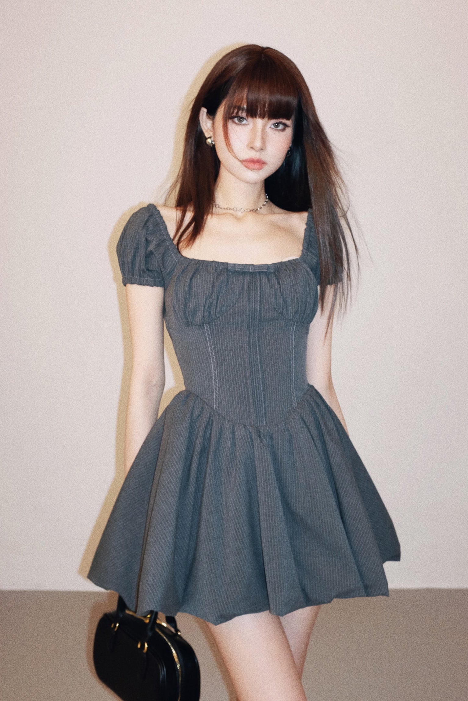 slim stripe ribon one-pice DL1315