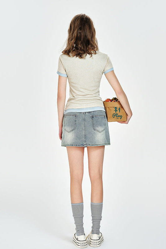 half sleeve doubie color knitDL10103