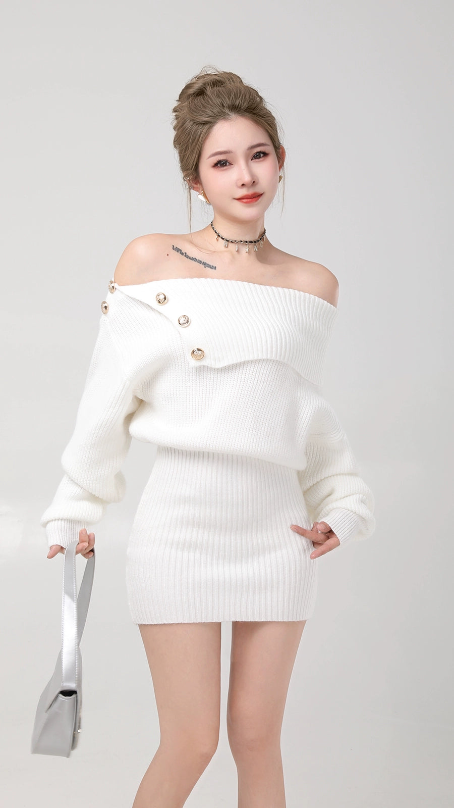 point botann off-shoulder one-piece DL1175