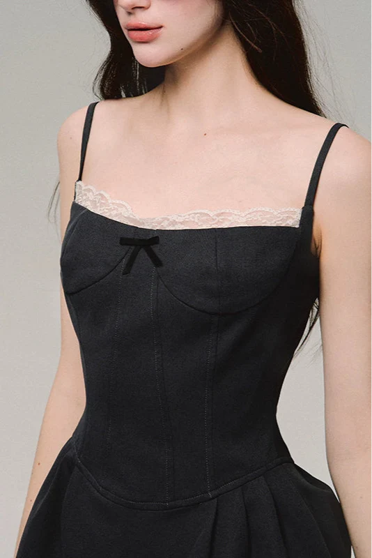 twilight gray lace sling dress DL10002