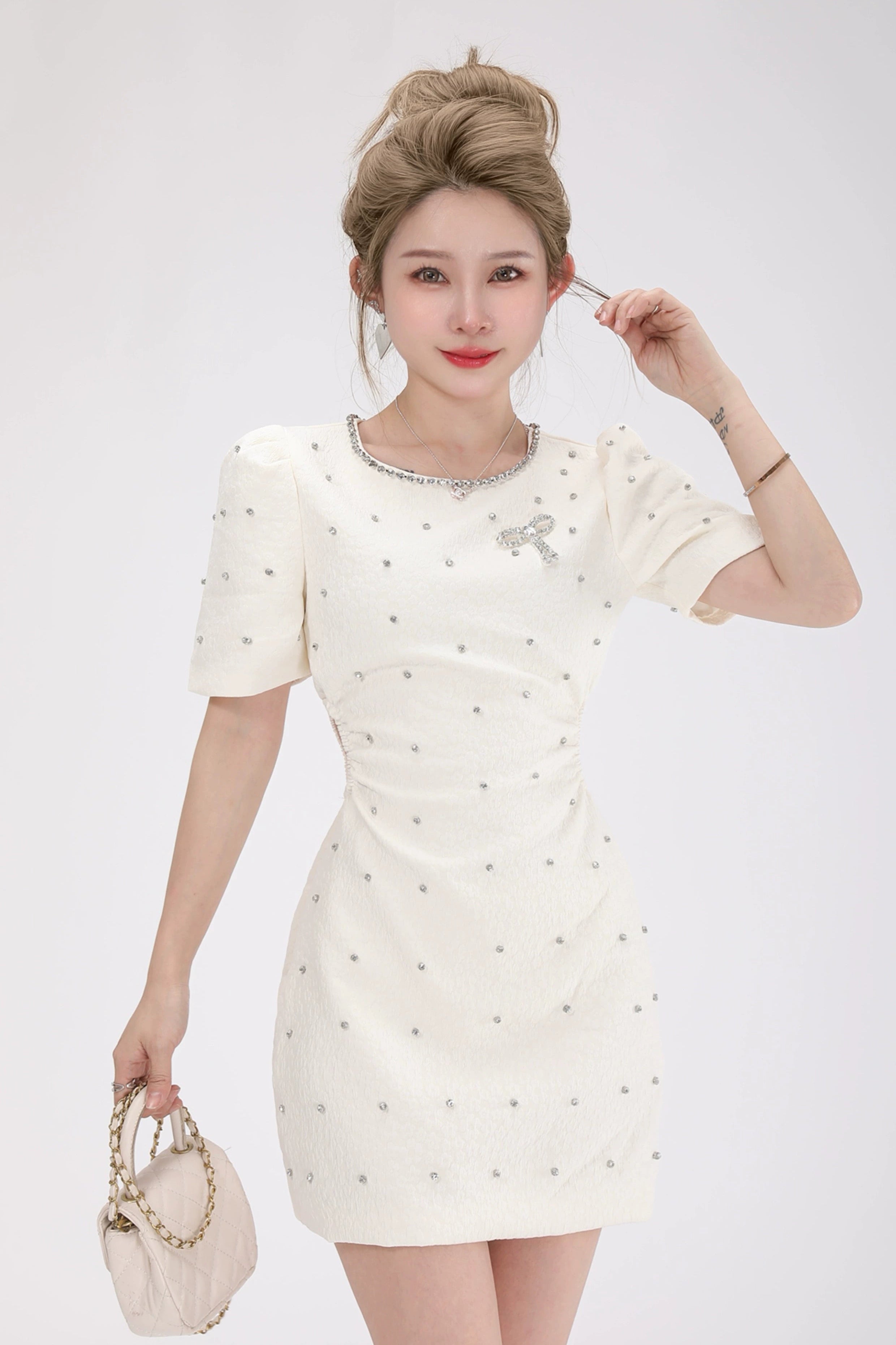 glitter ribbon one-pice DL1419