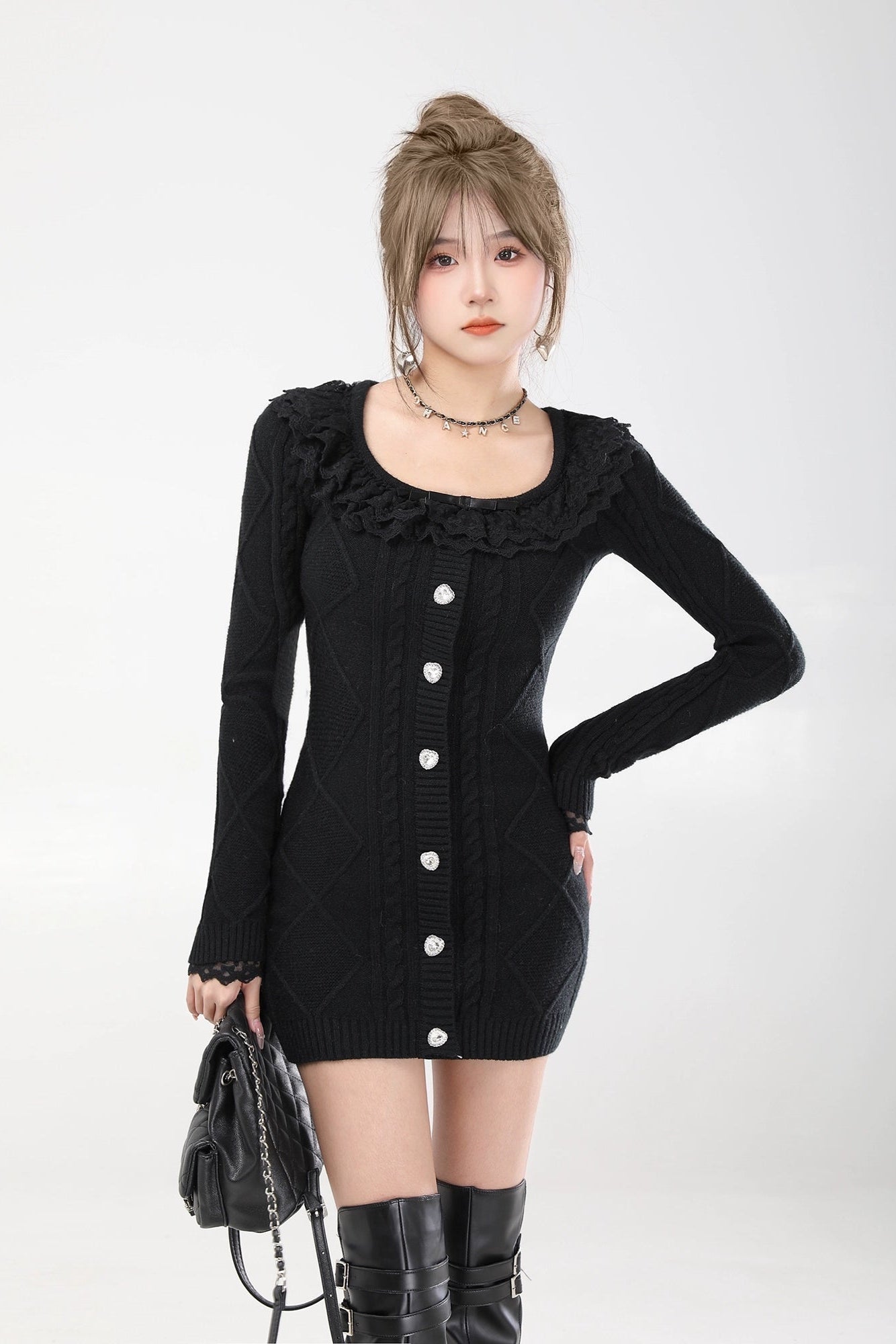 lace knit mini onepiece DL1463