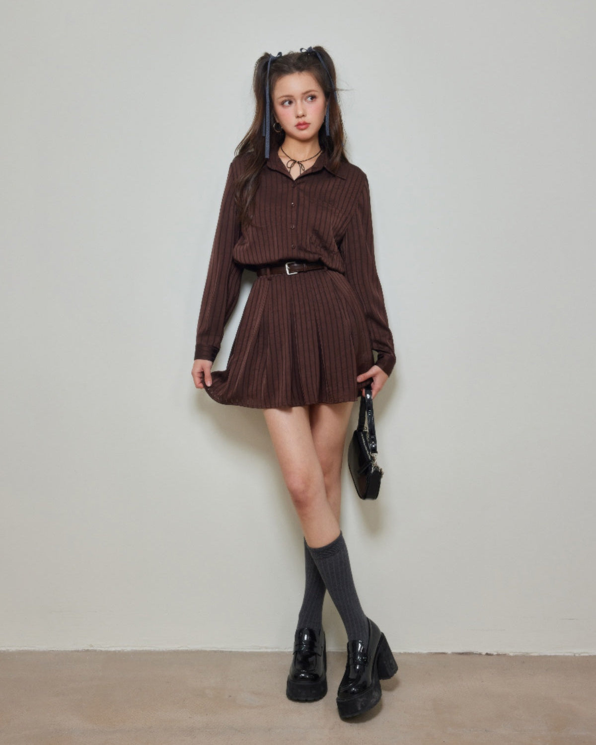 stripe bell one-piece DL1303