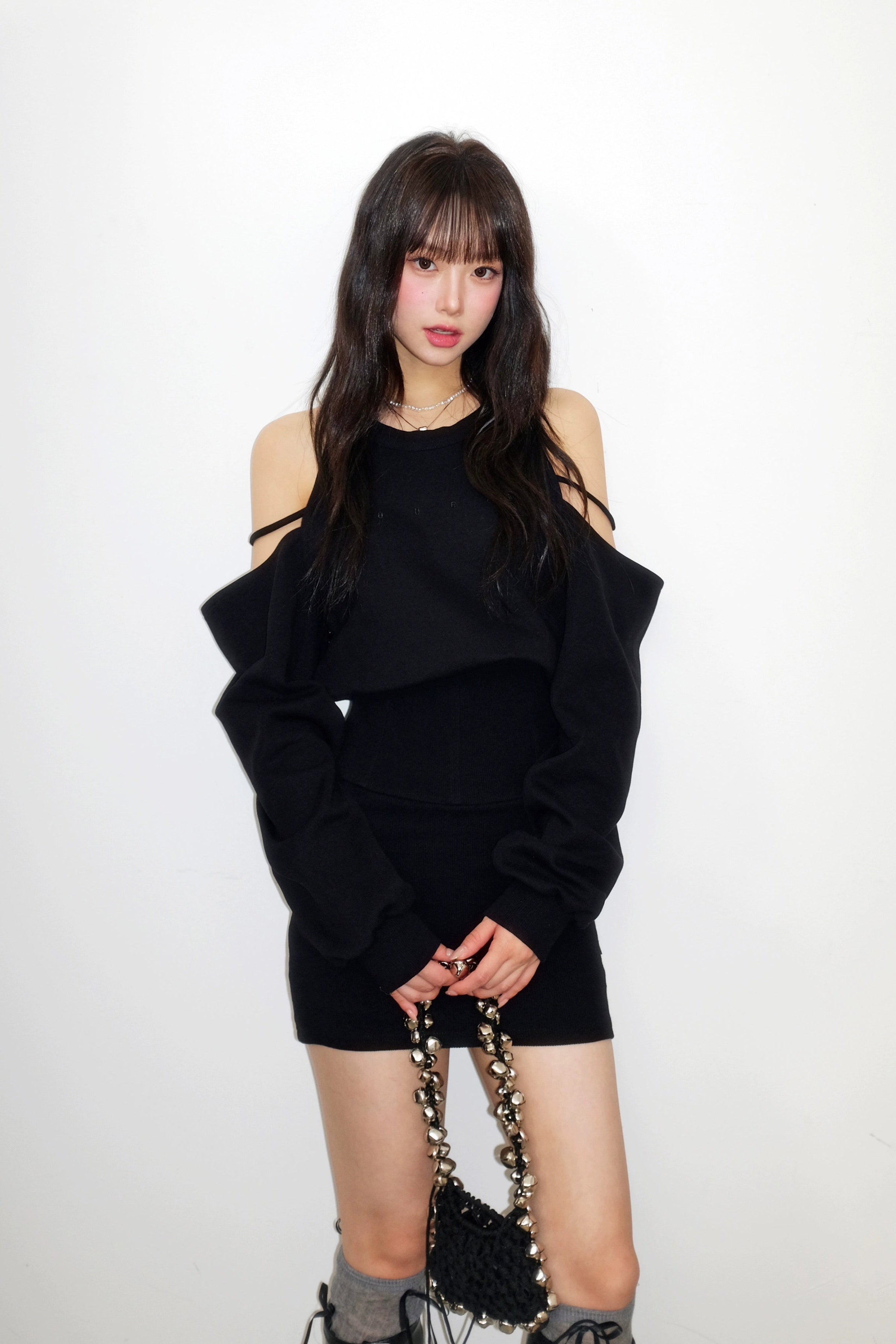 romantic shoulder cut one-piece DL1451