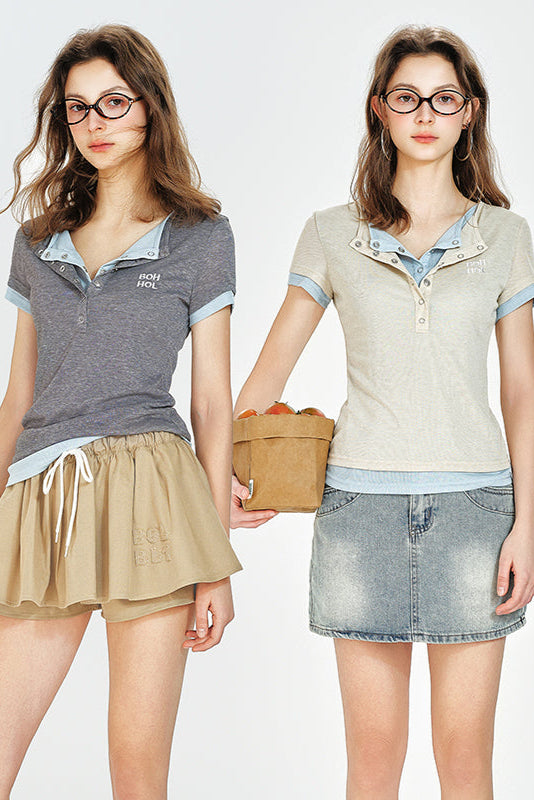 half sleeve doubie color knitDL10103