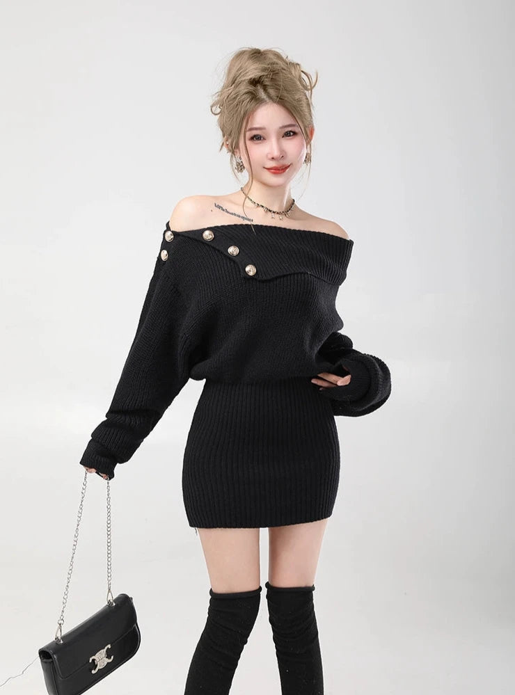 point botann off-shoulder one-piece DL1175
