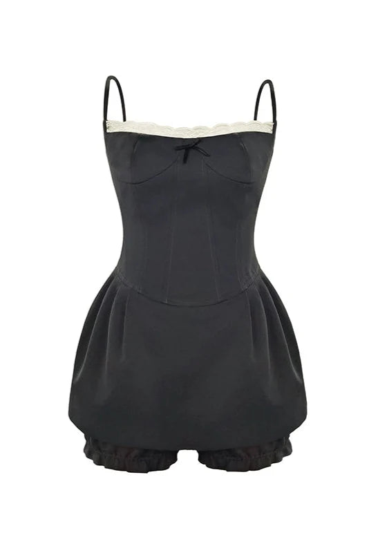 twilight gray lace sling dress DL10002