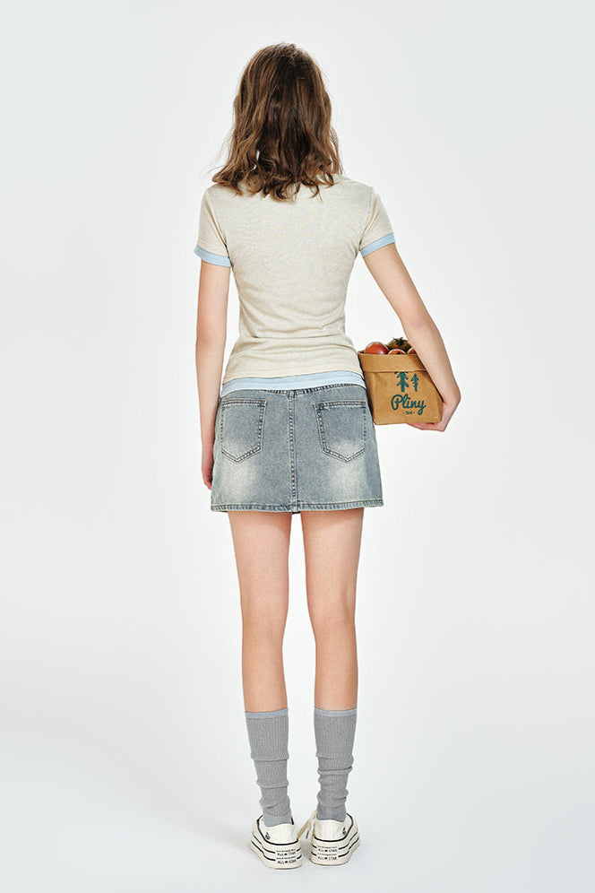 half sleeve doubie color knitDL10103