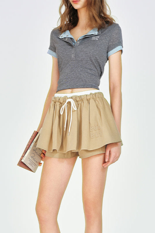 camel fabric skirtDL10104