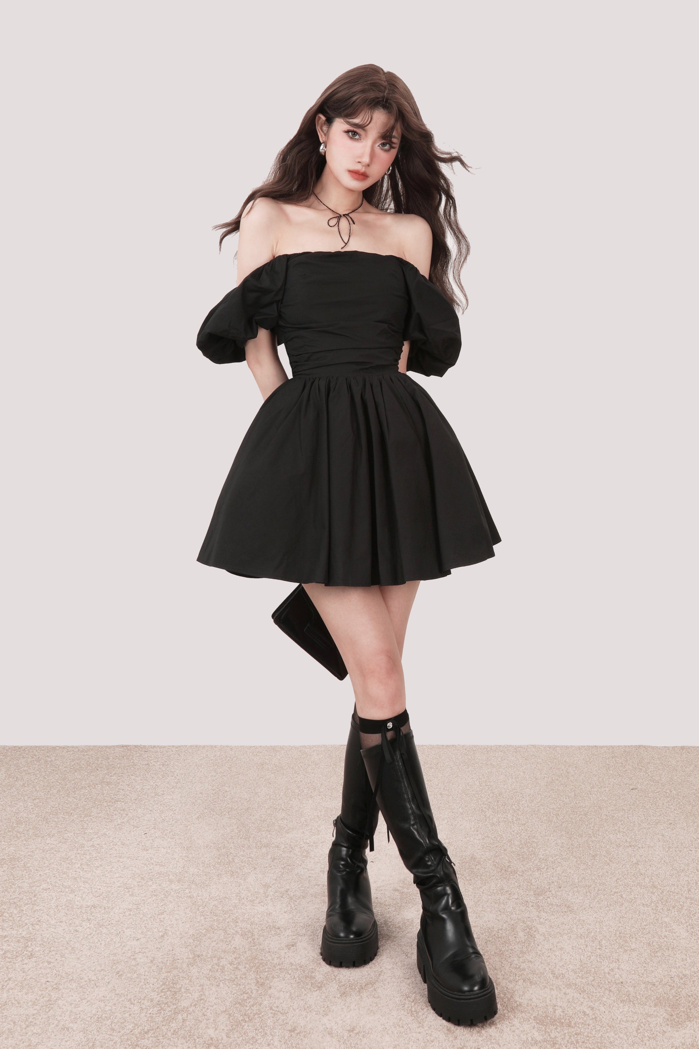 off shoulder elegant one-pice DL1328