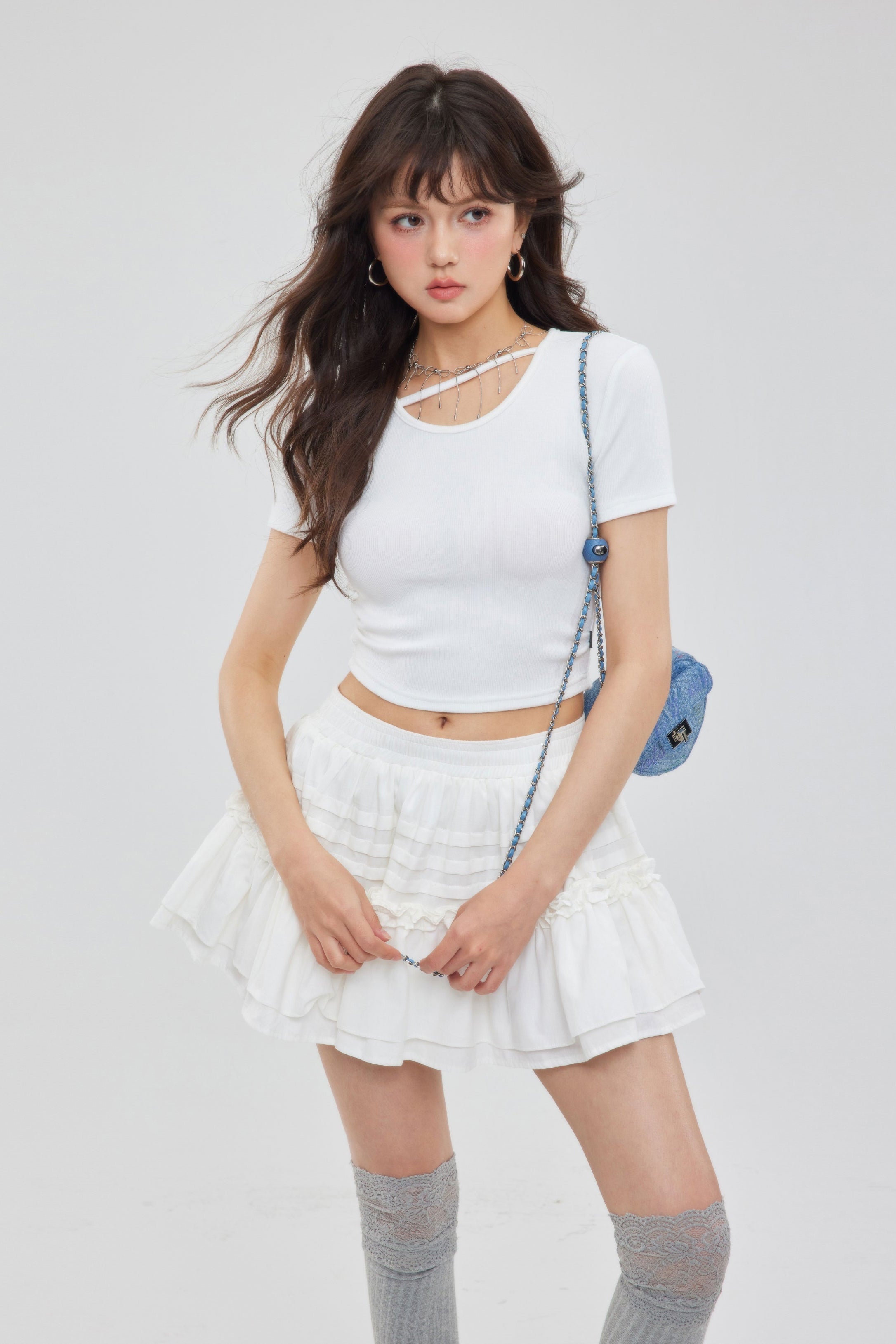 frill lace-up skirtDL1353