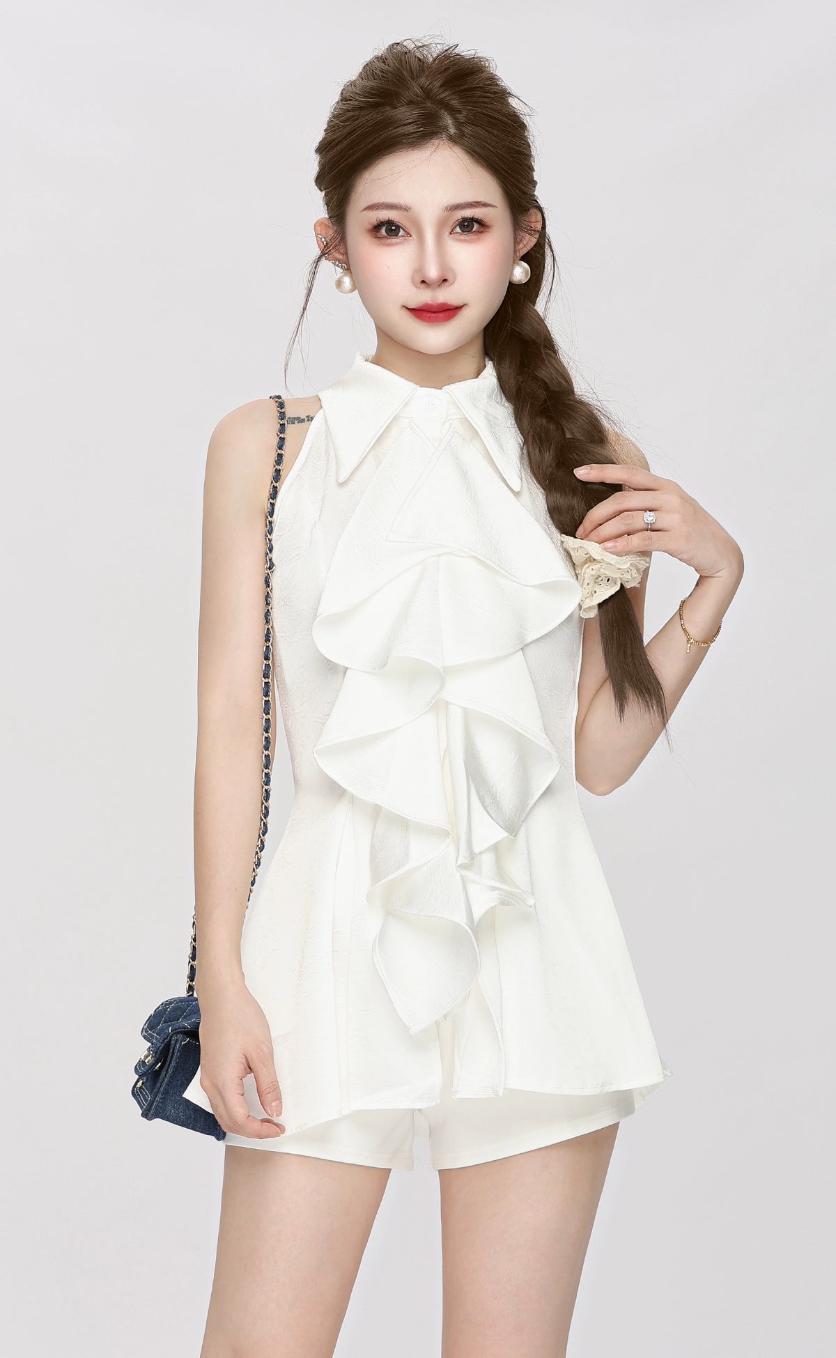 blossom ruffle summer shirt DL1391