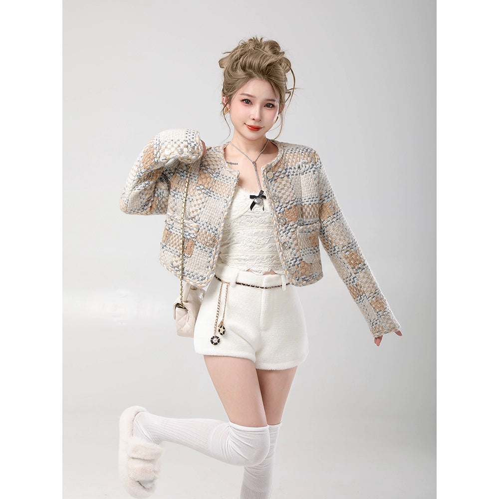 tweed check nuance jacket DL1214