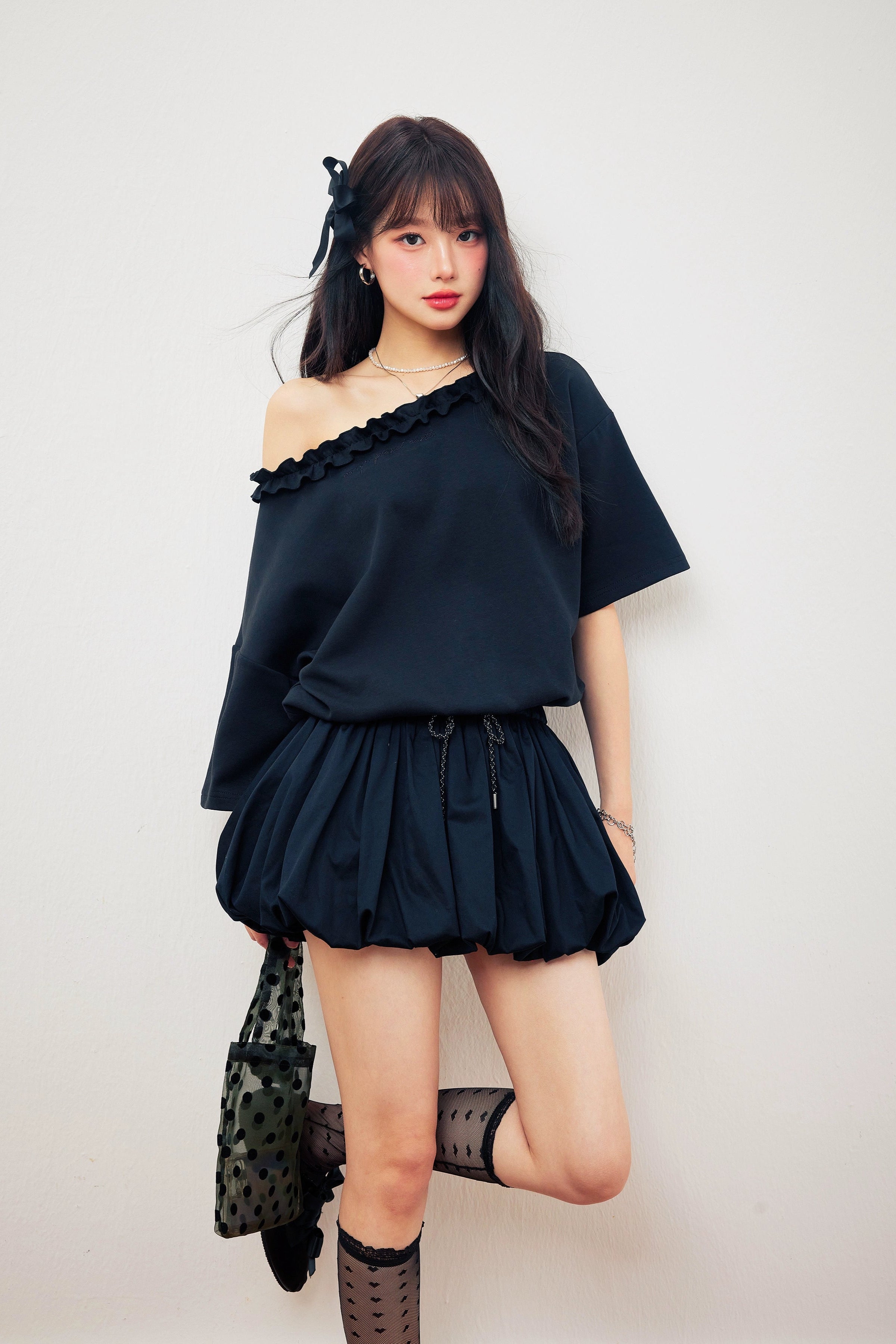 off-shoulder puff set up DL1428