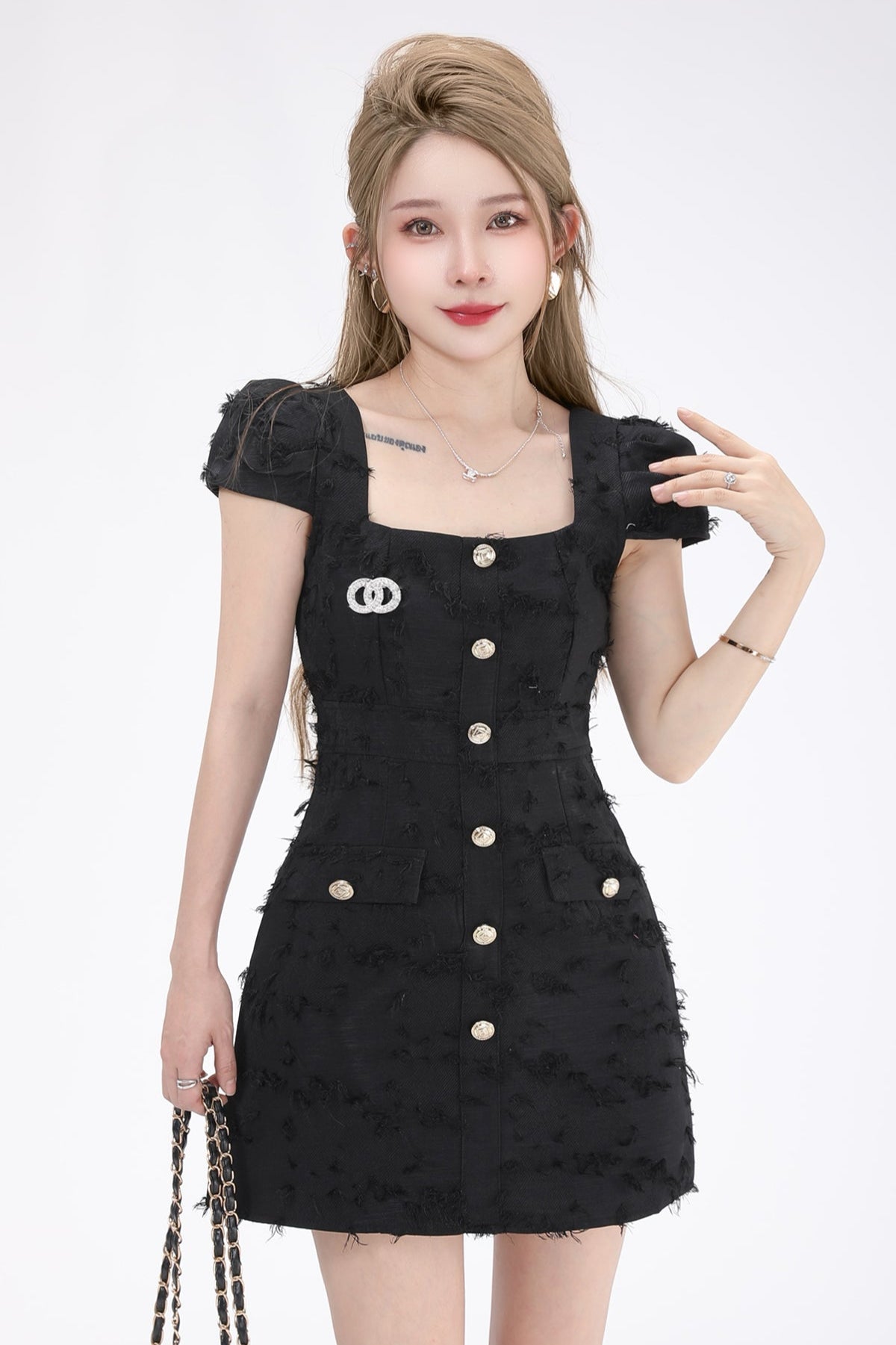 tweed button one pieceDL1361