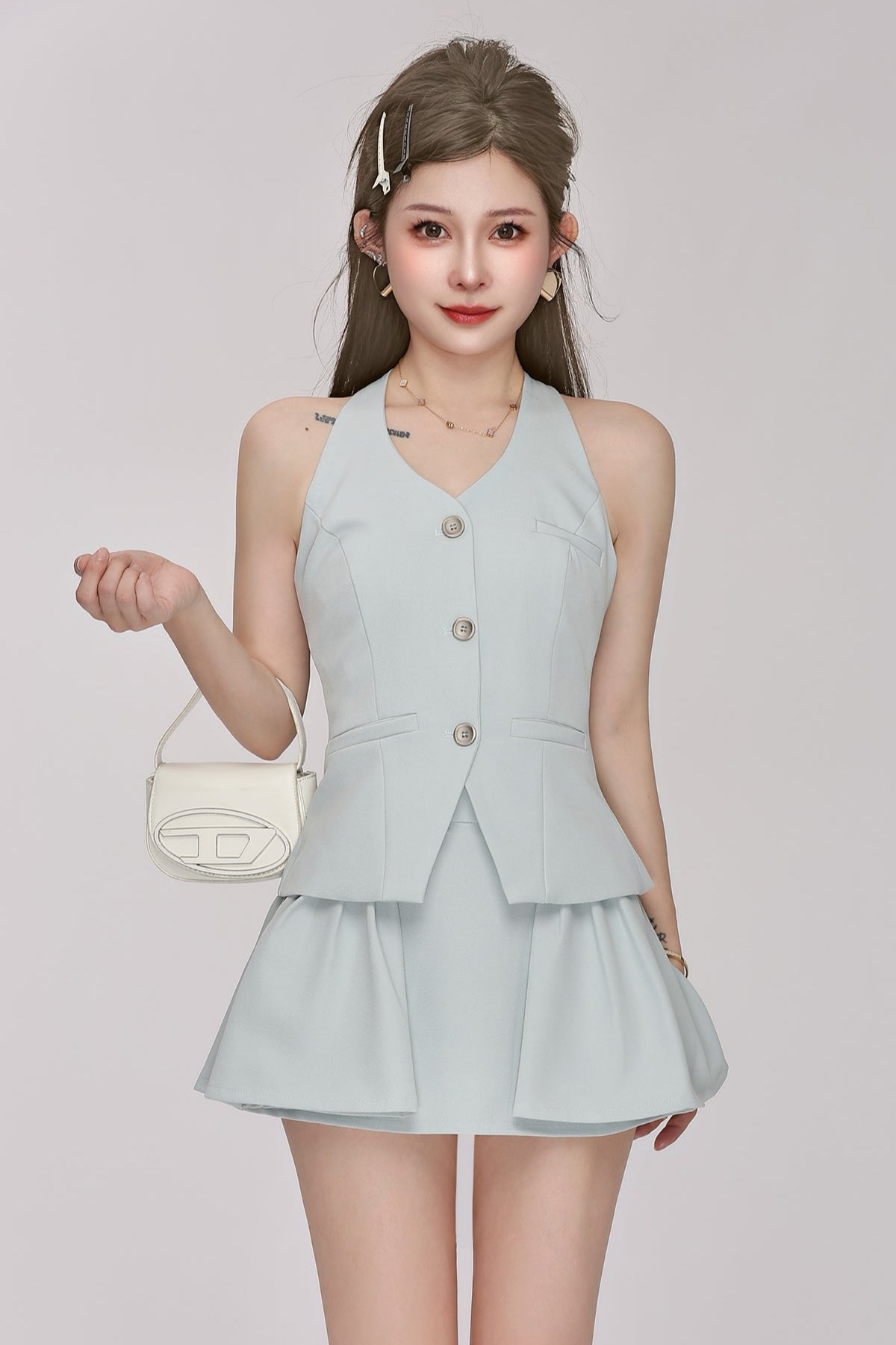 elegant v-neck set up DL1375