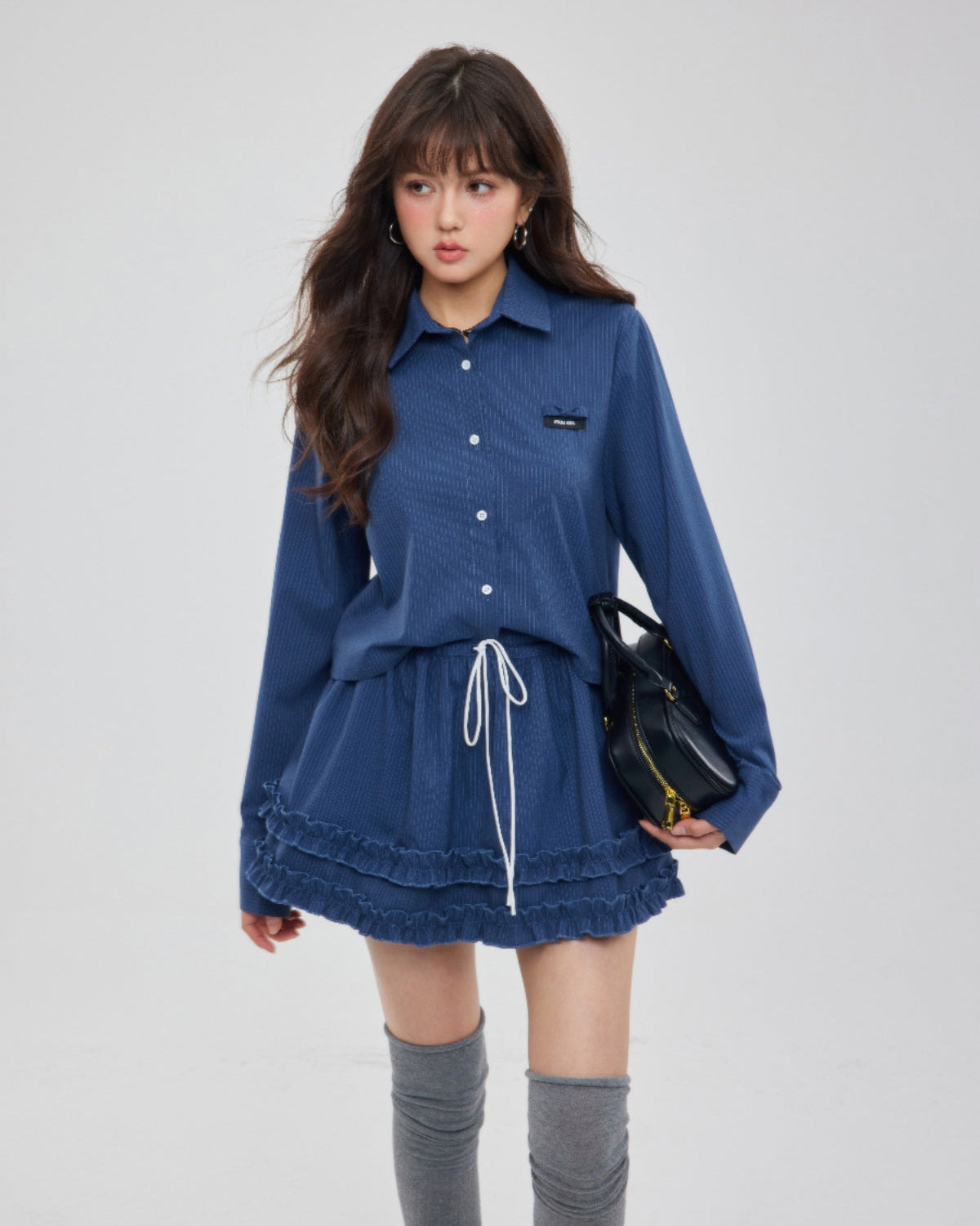 denim frill set up DL1305