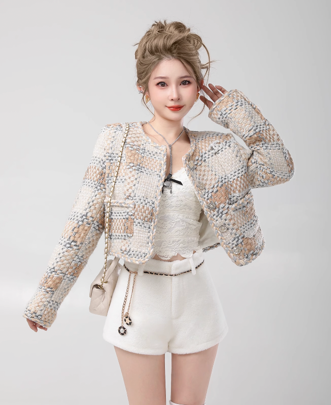 tweed check nuance jacket DL1214