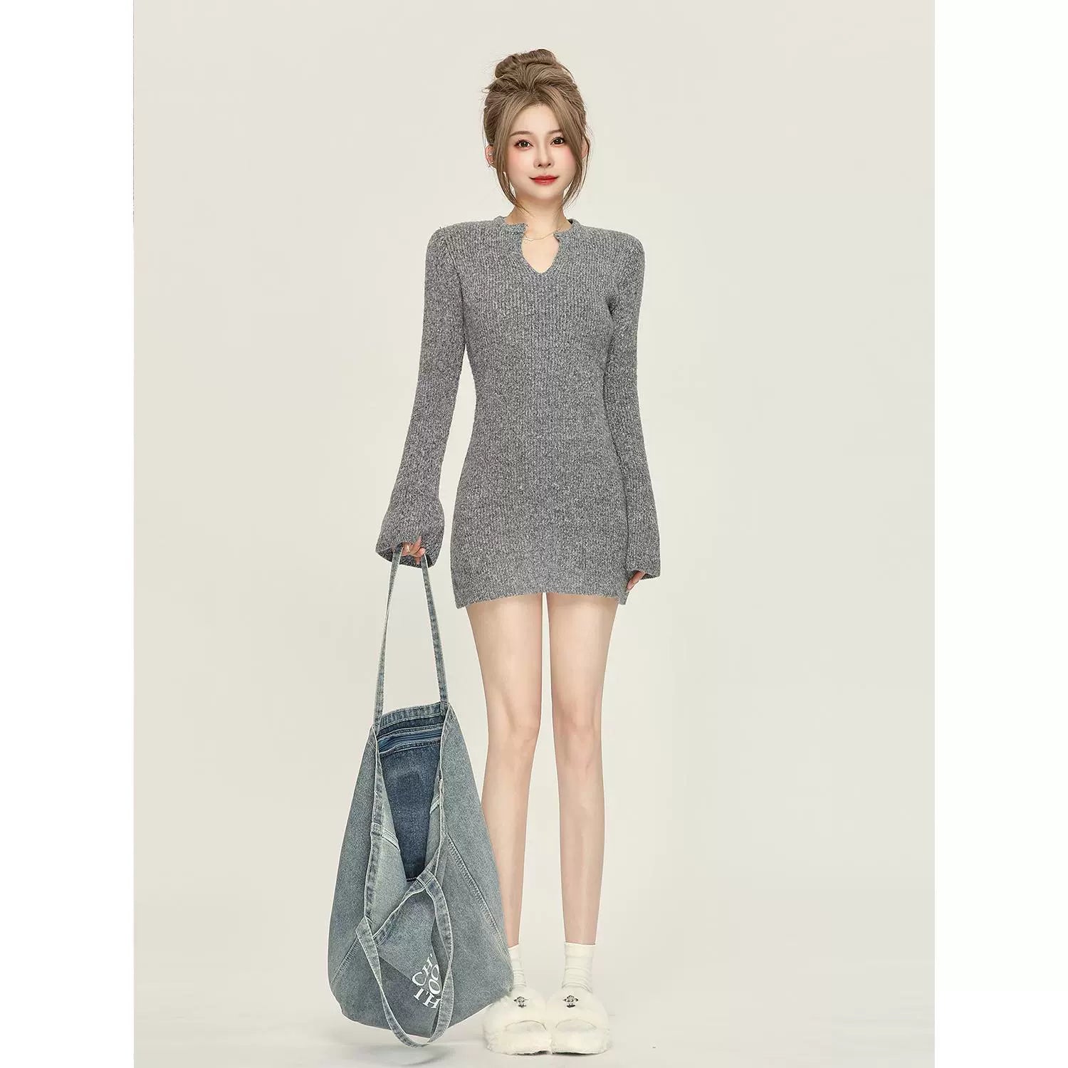 neck ledy cut one-piece DL1253