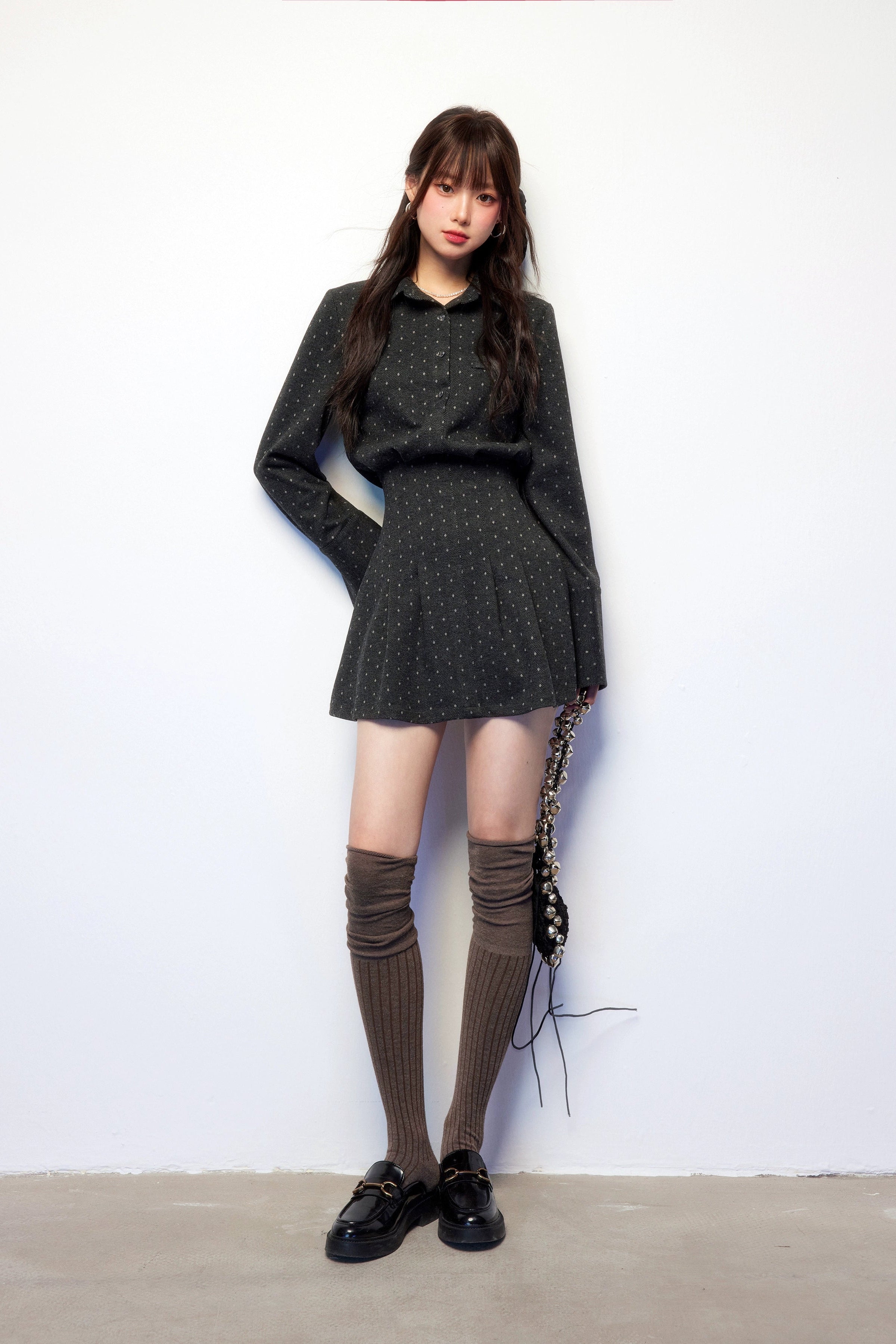 polka dot collar one-piece DL1449