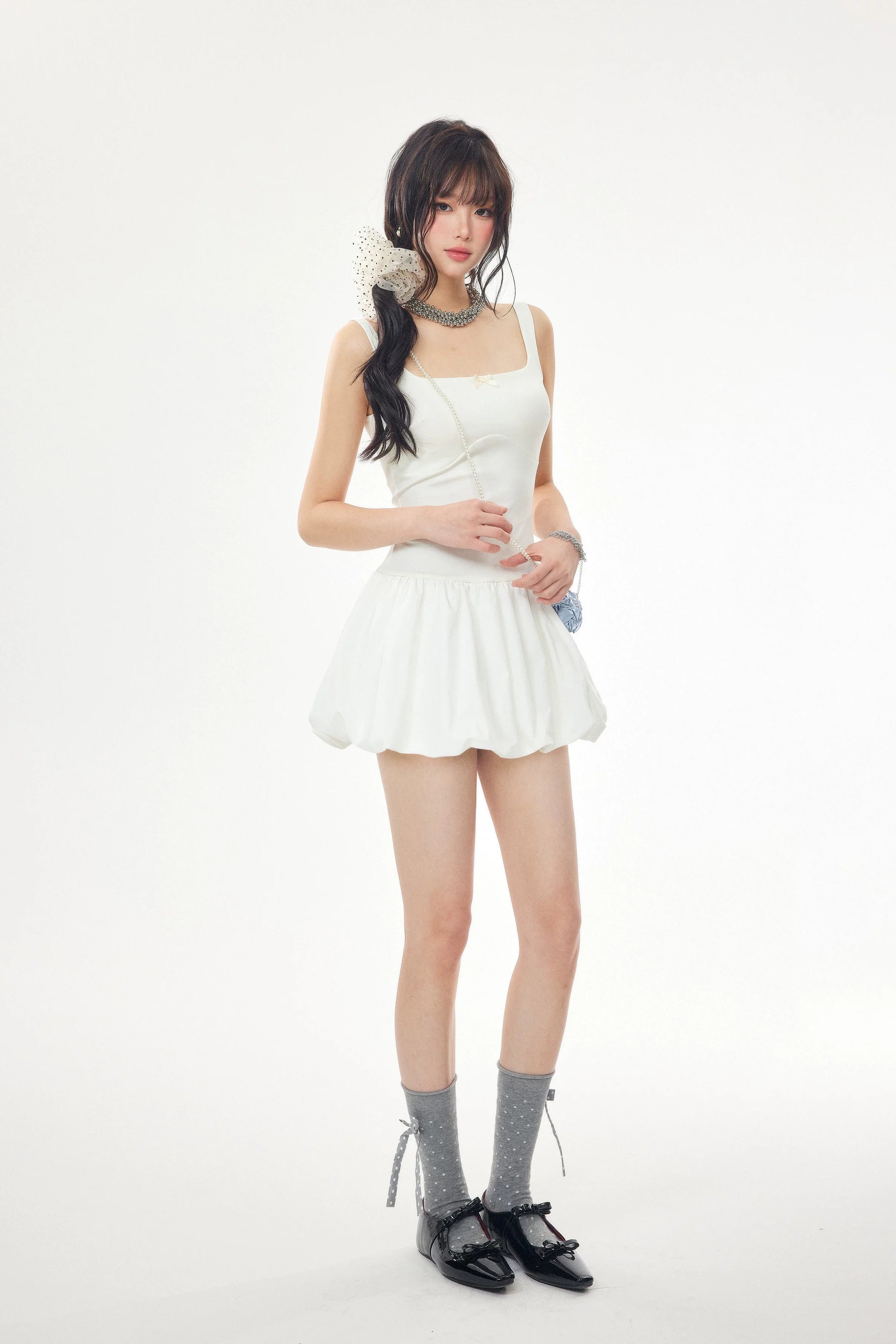 ribbon detail balloon one-piece DL1527