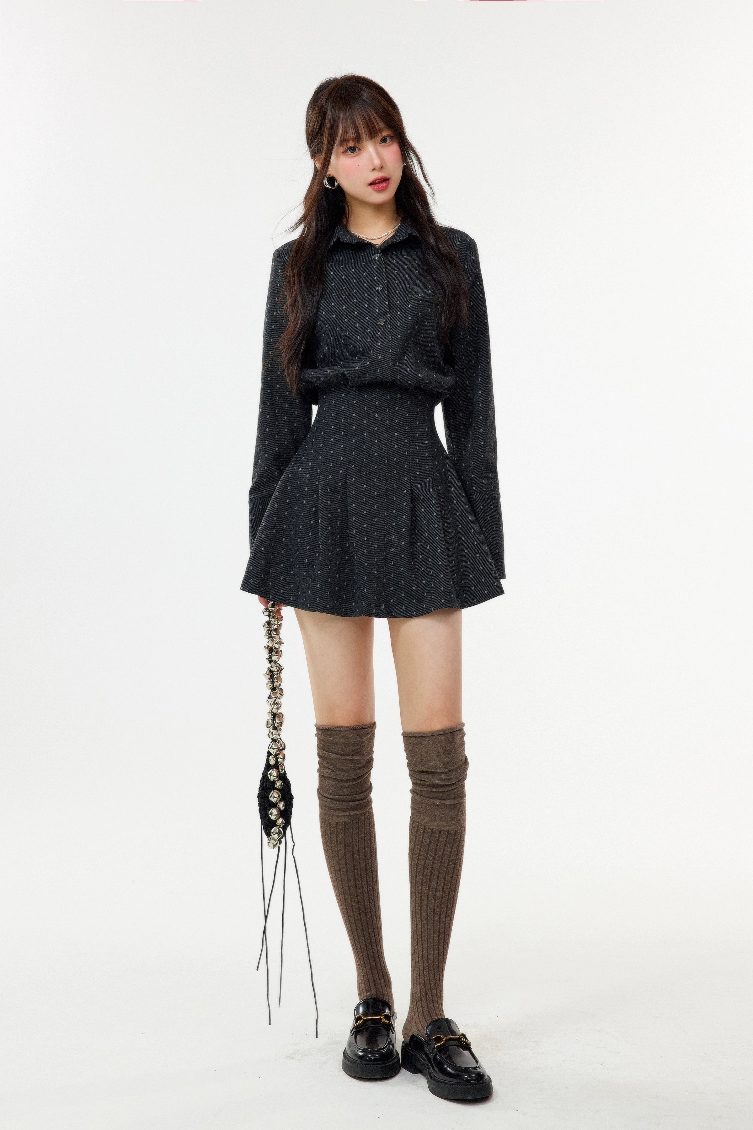 polka dot collar one-piece DL1449
