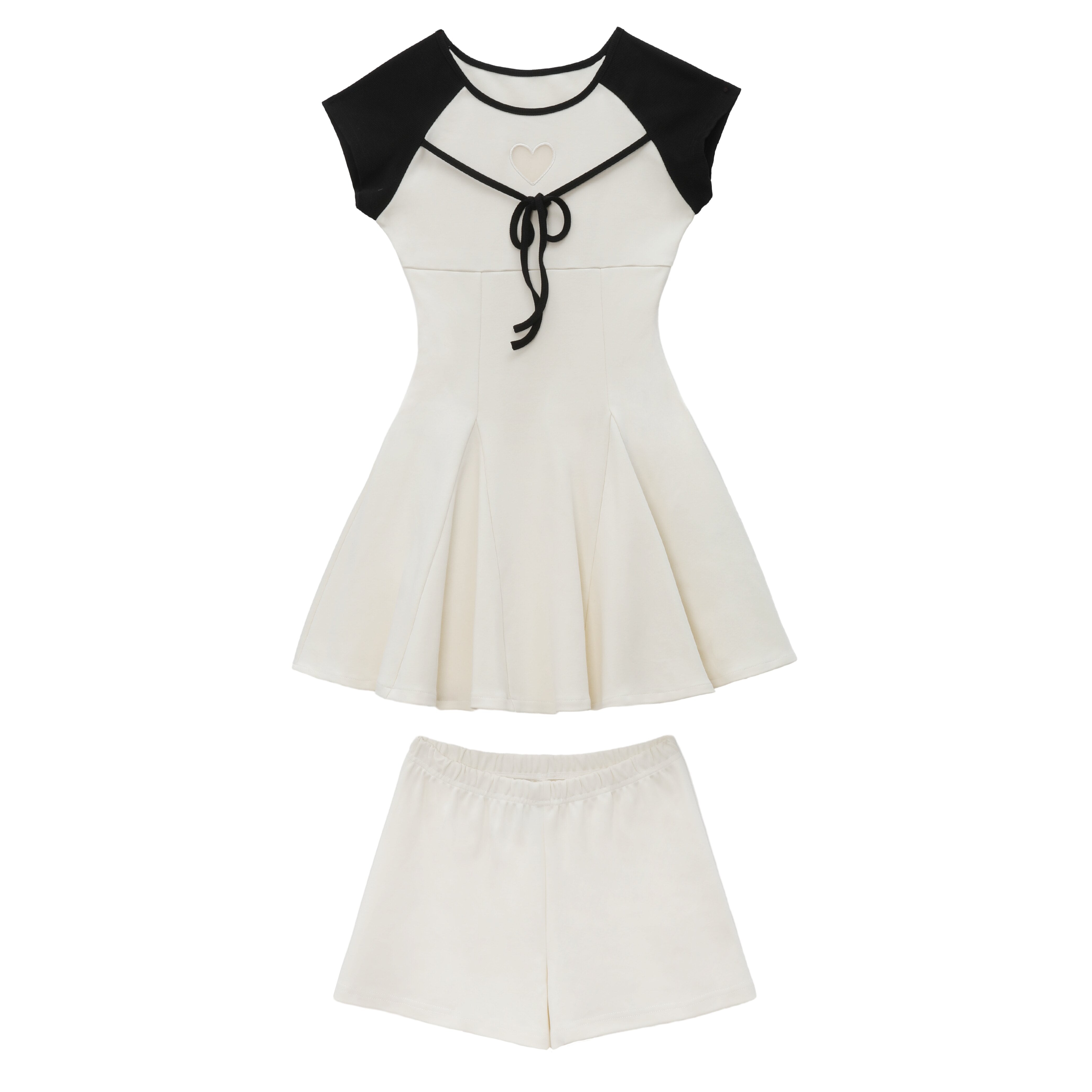 heart ribbon fit flare mini one-piece DL1525