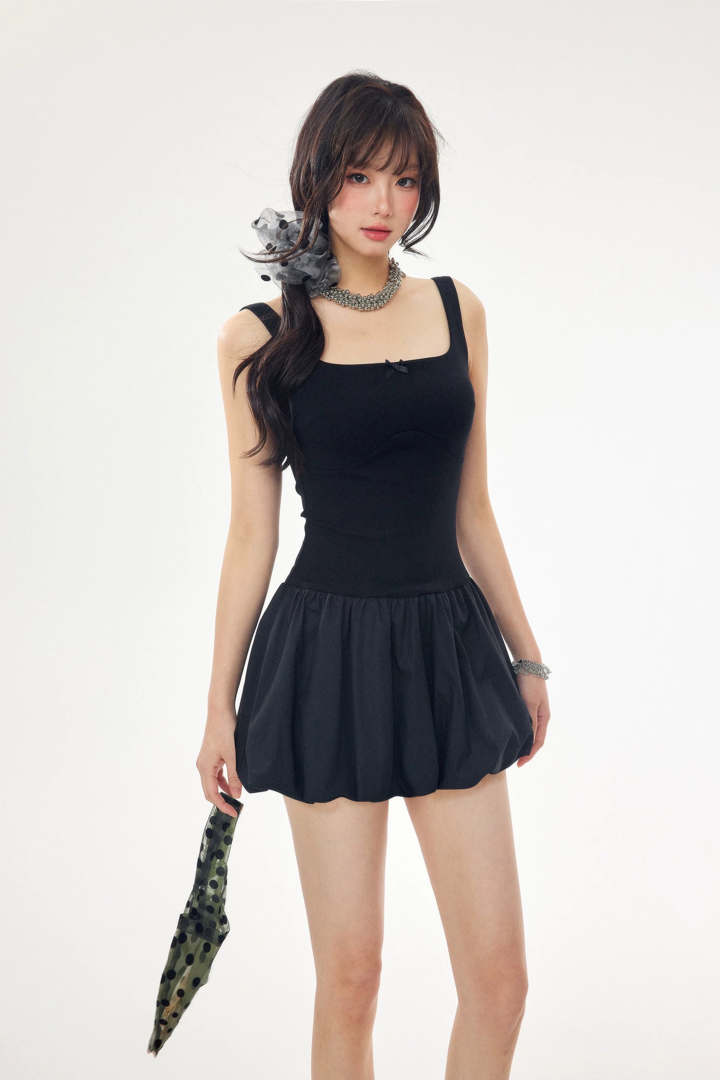 ribbon detail balloon one-piece DL1527