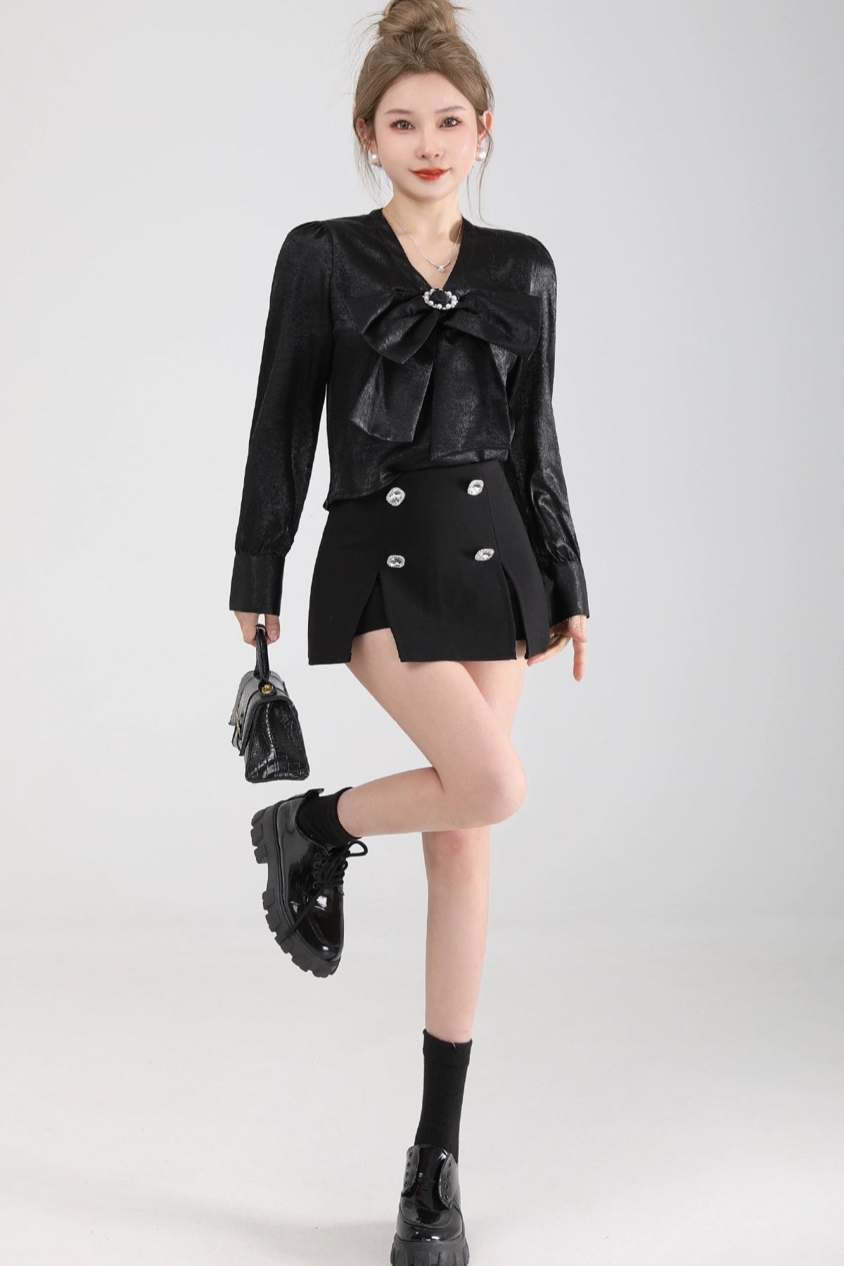 jeweled button mini skirt DL1461