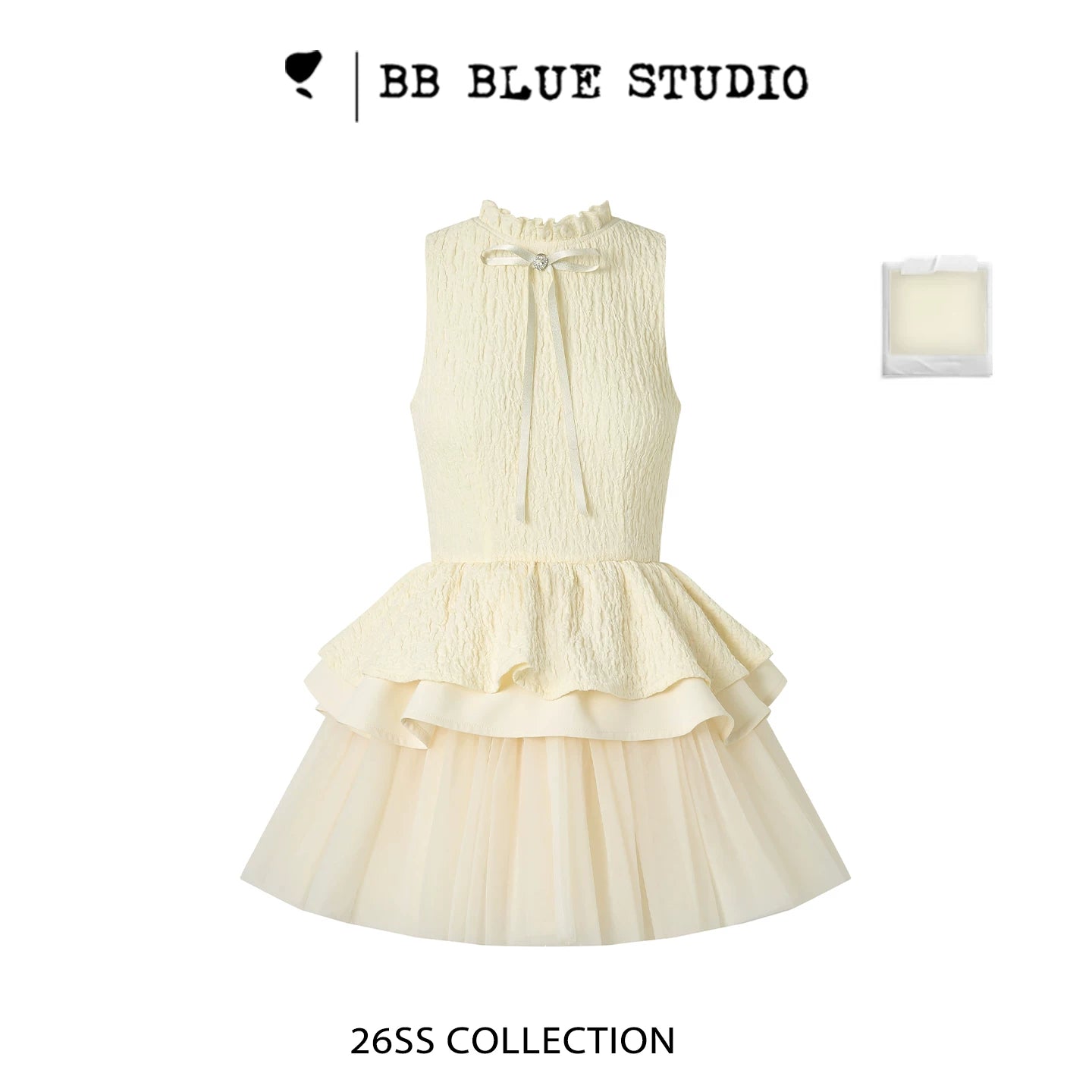 high neck ribbon peplum ballet dress DL1516