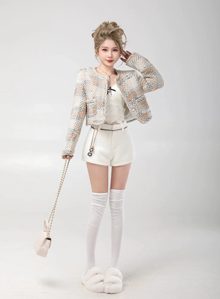 tweed check nuance jacket DL1214