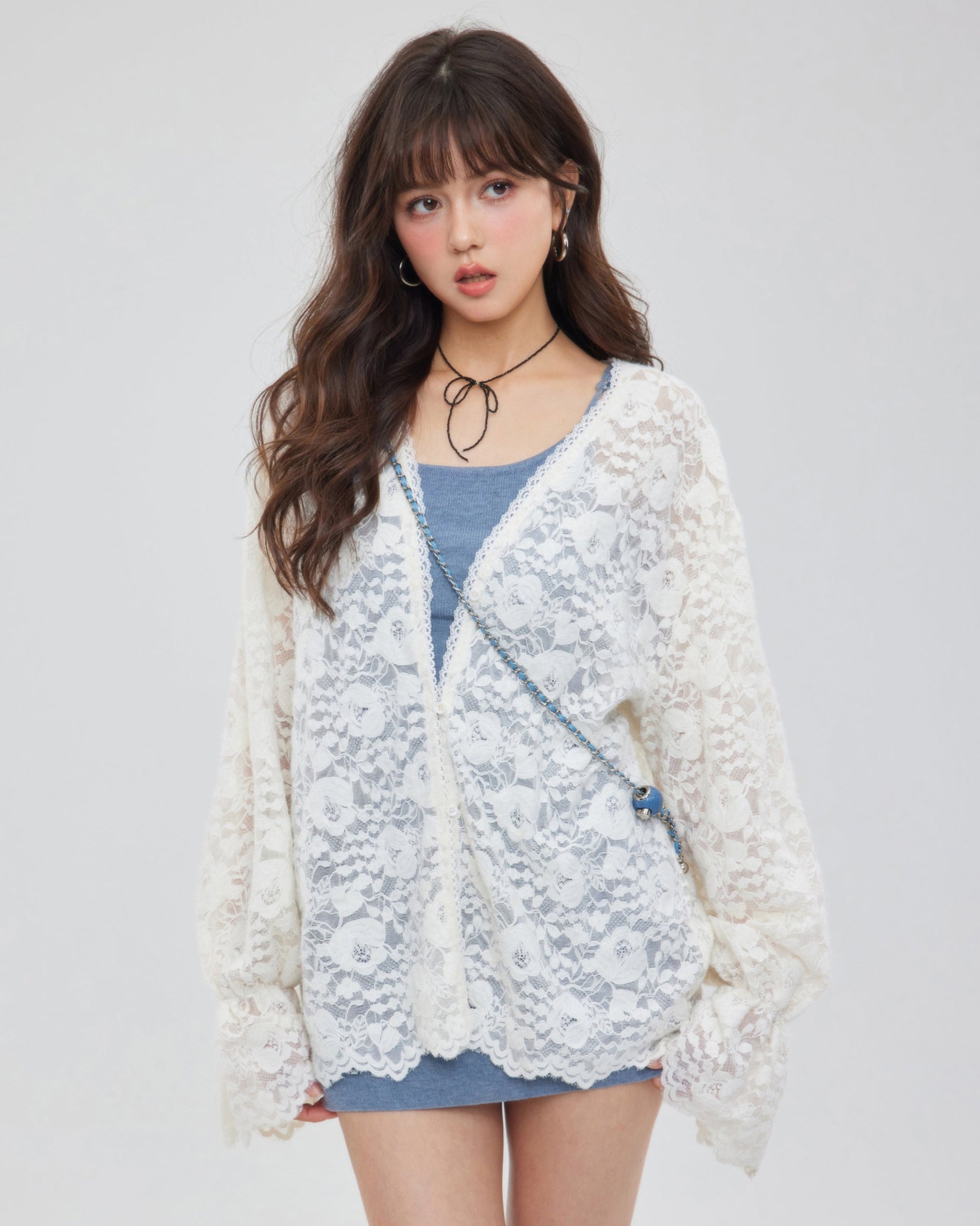 ＜dahl’ia（ダリア）＞ホワイトレースクロップドトップス リブド ラップスタイル クロップド トップス | andar JAPAN
