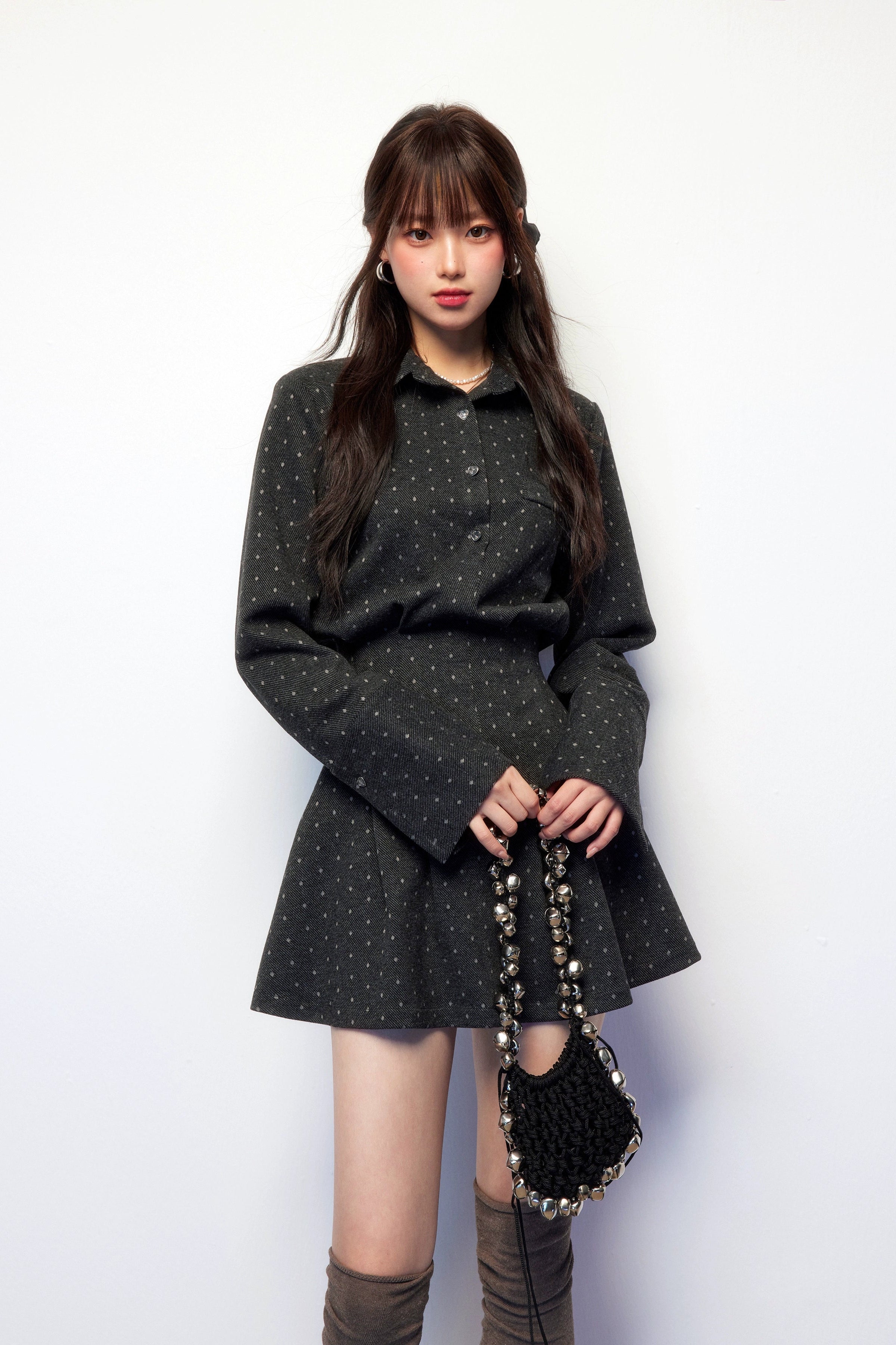 polka dot collar one-piece DL1449