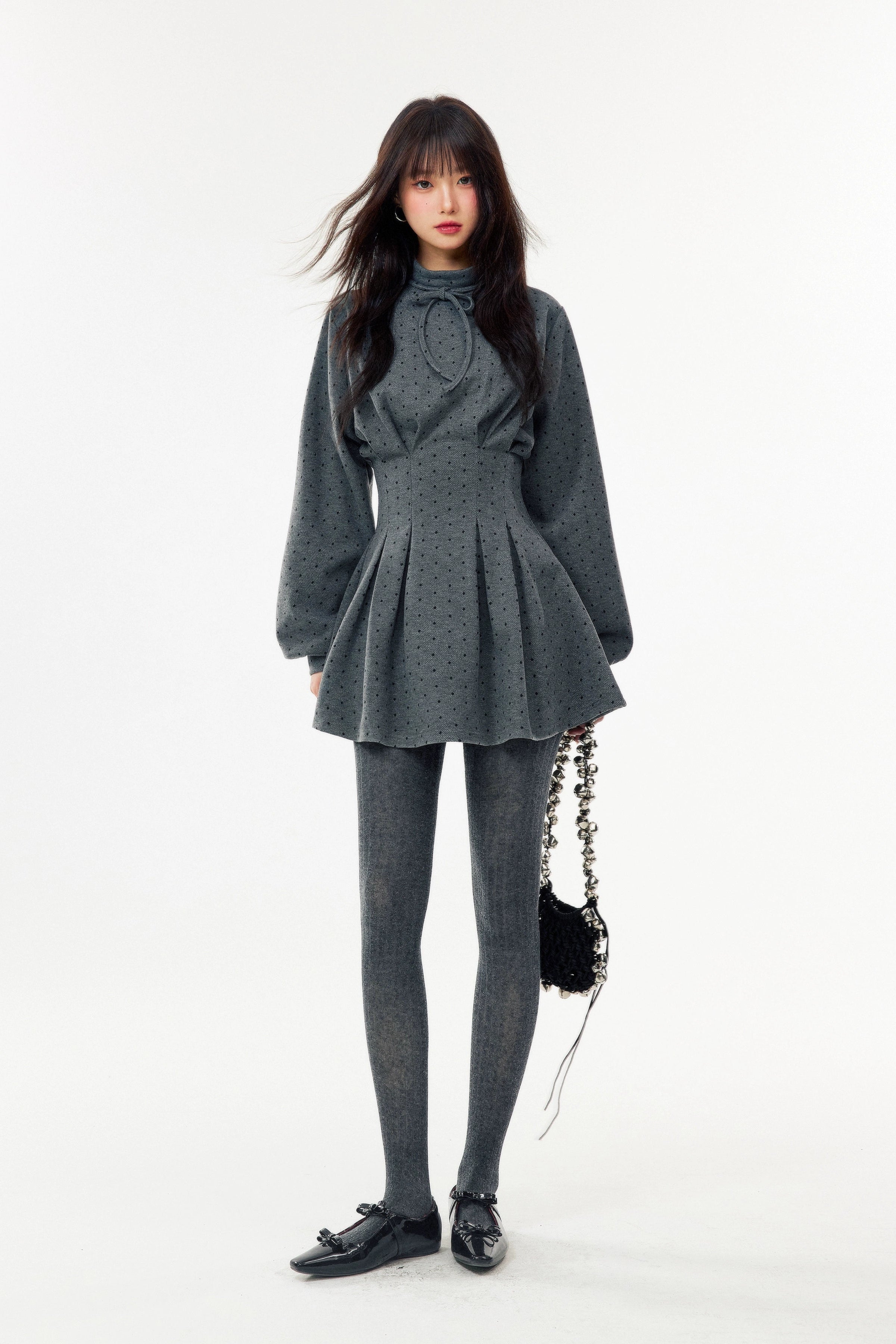 dot peplum knit DL1485