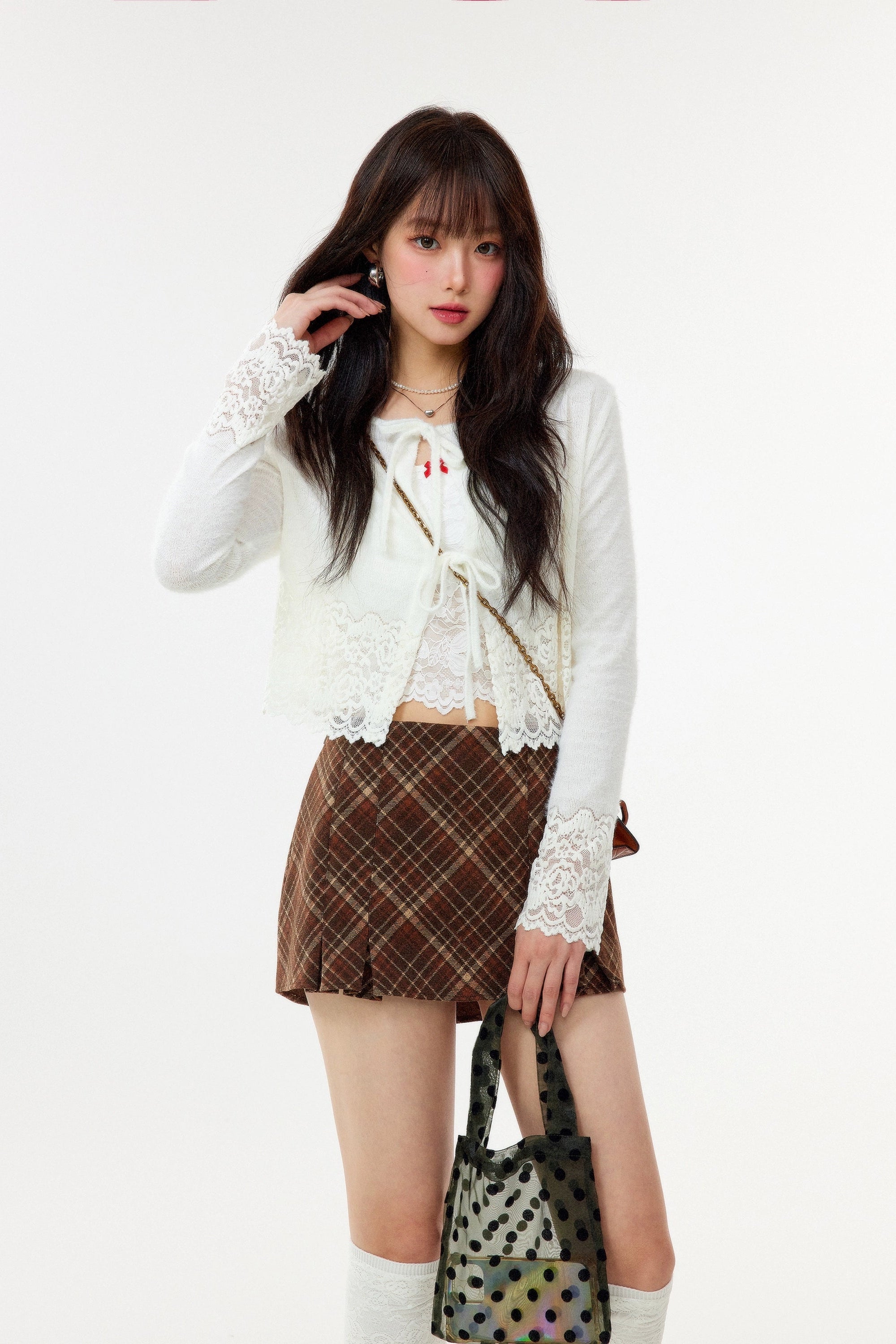 lace ribbon cardigan DL1456