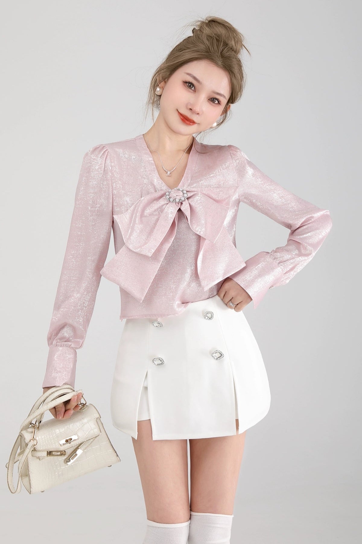 jeweled button mini skirt DL1461