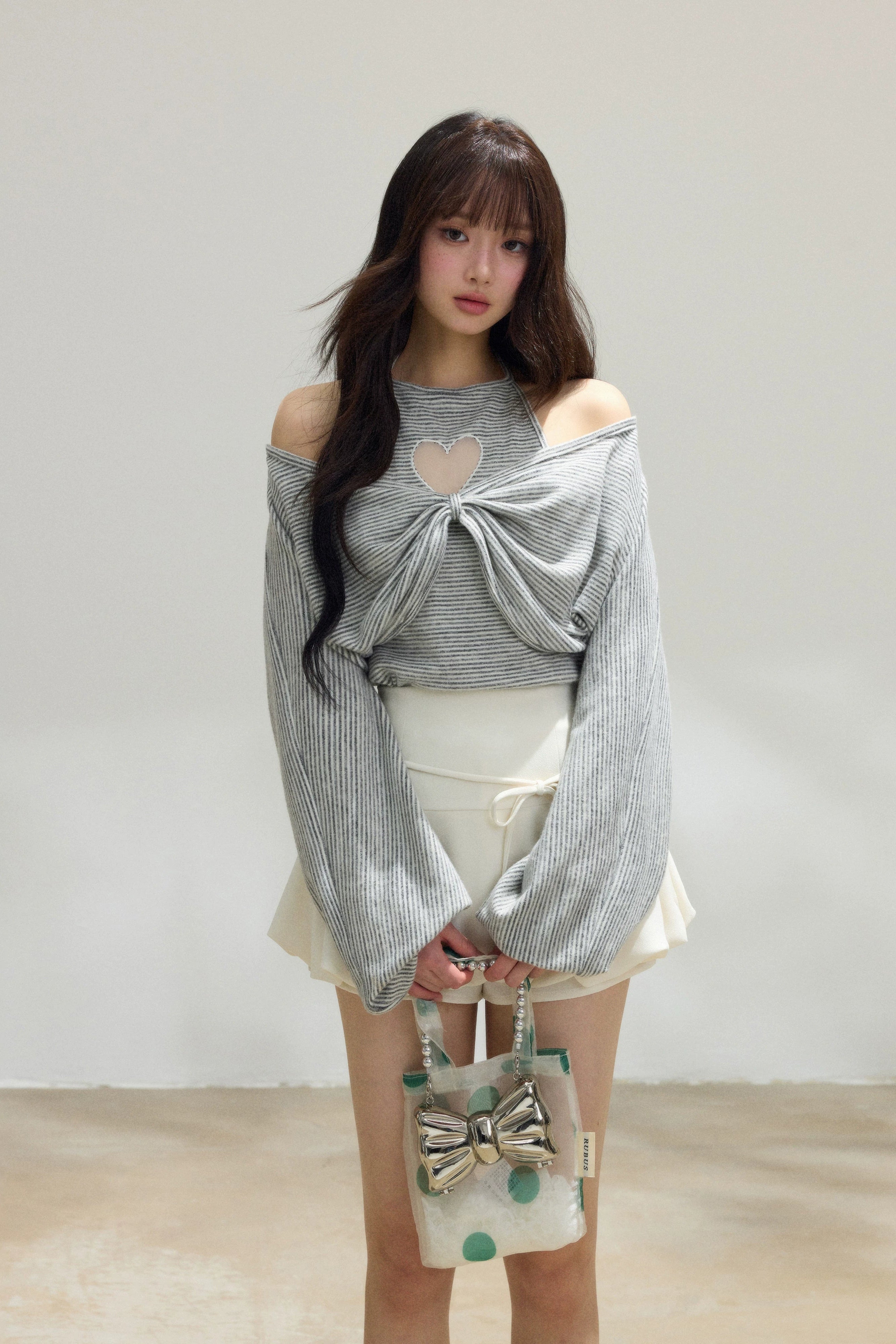 heart halter layered tops DL1521