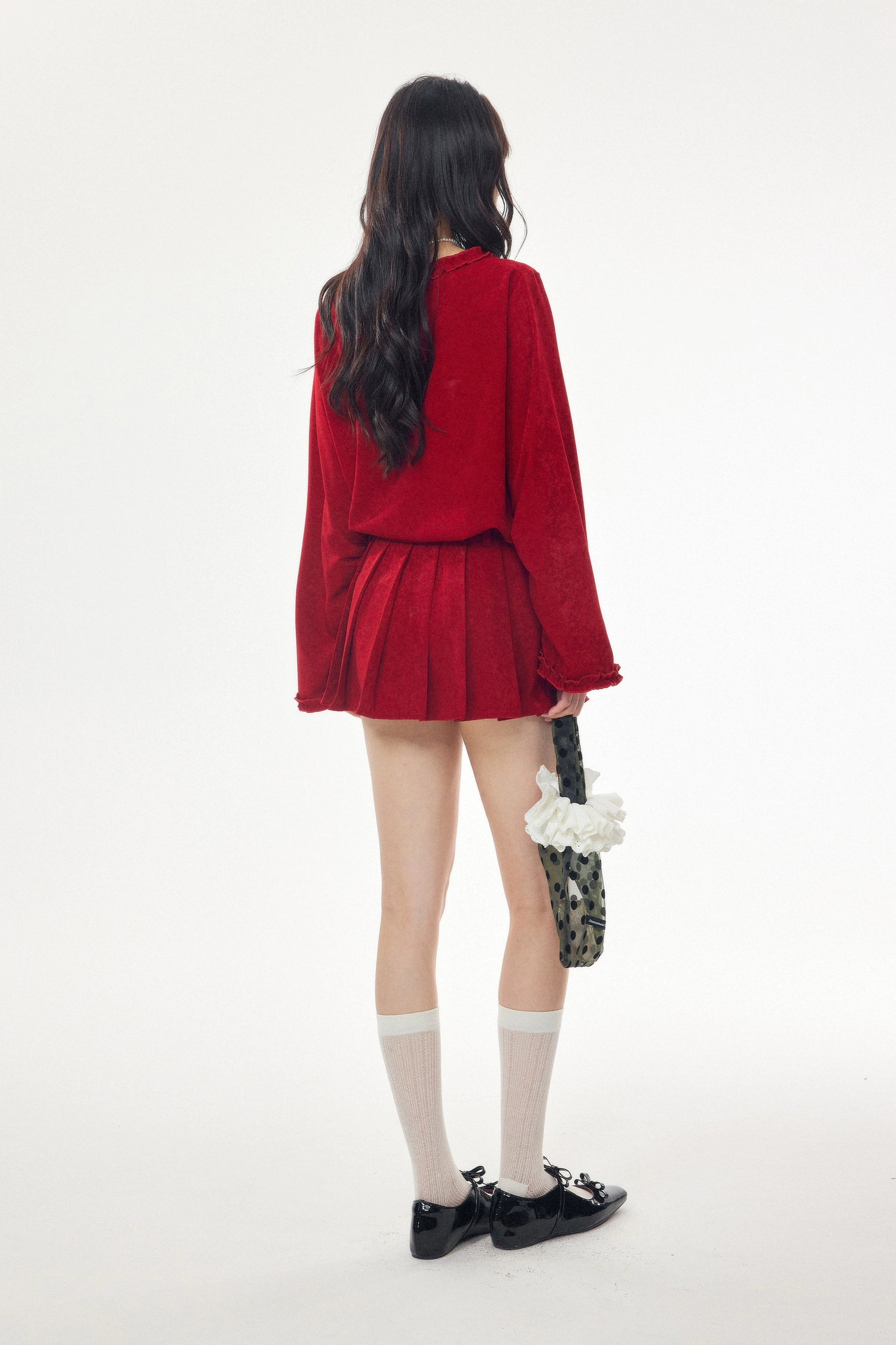 velour frill shirt one-piece DL1442